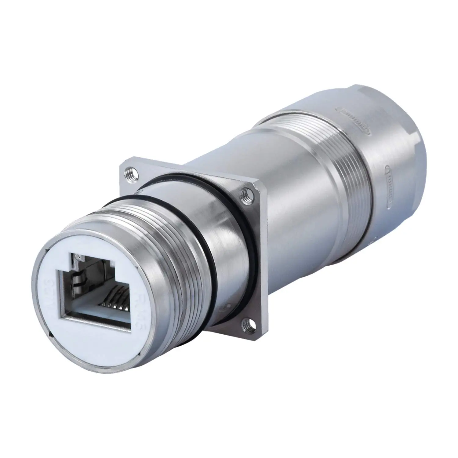 7R47408000 HUMMEL M23 RJ45 Wanddurchführung Stift gerade, 8-polig, Koppler Buchse / Buchse Kategorie Cat. 6A / Klasse EA bis 500 MHz
