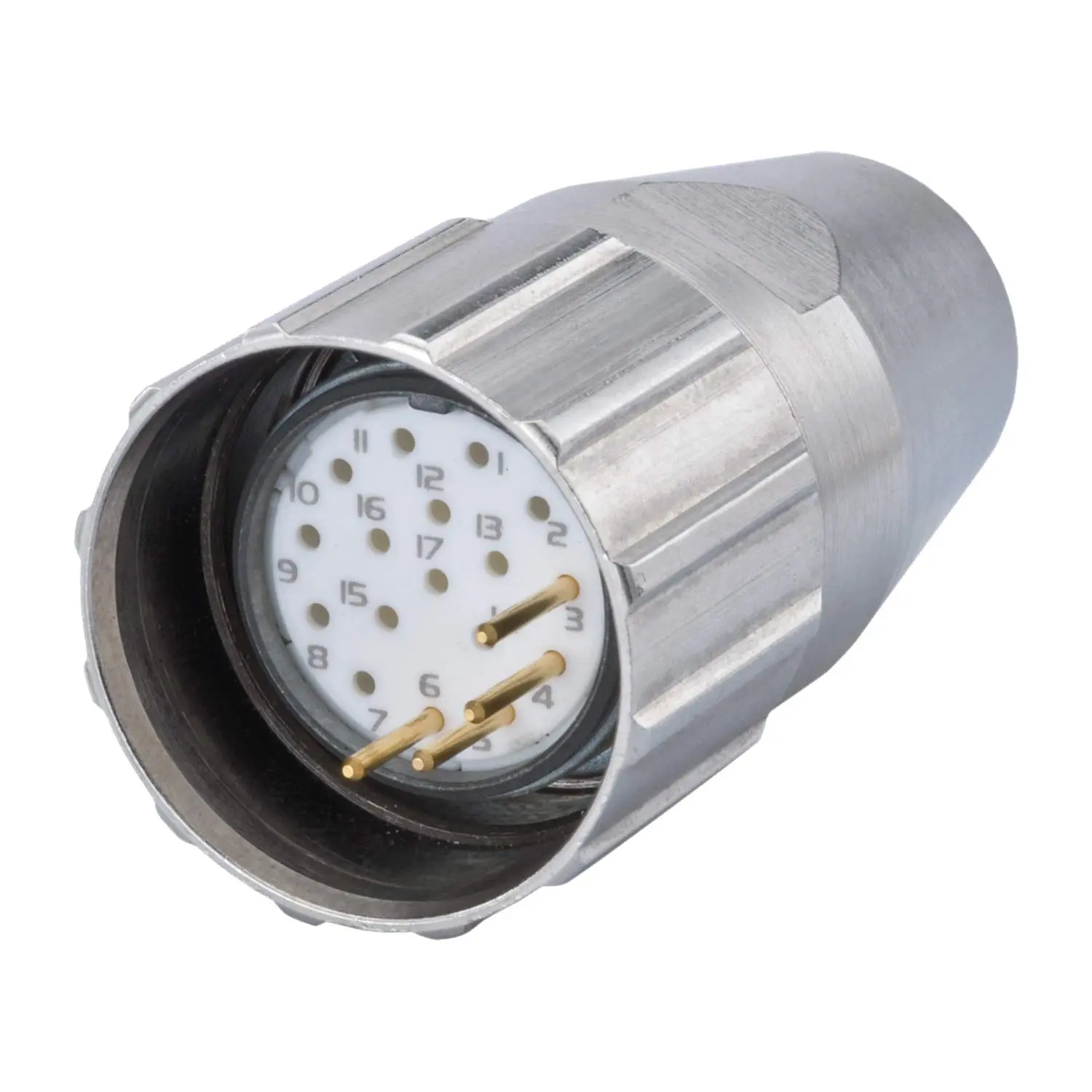 Produktfoto 1 von 7105000000 HUMMEL M23 Signal Busabschluss-Steckverbinder gerade Farbe silber Temperaturbereich -40°C bis 125°C