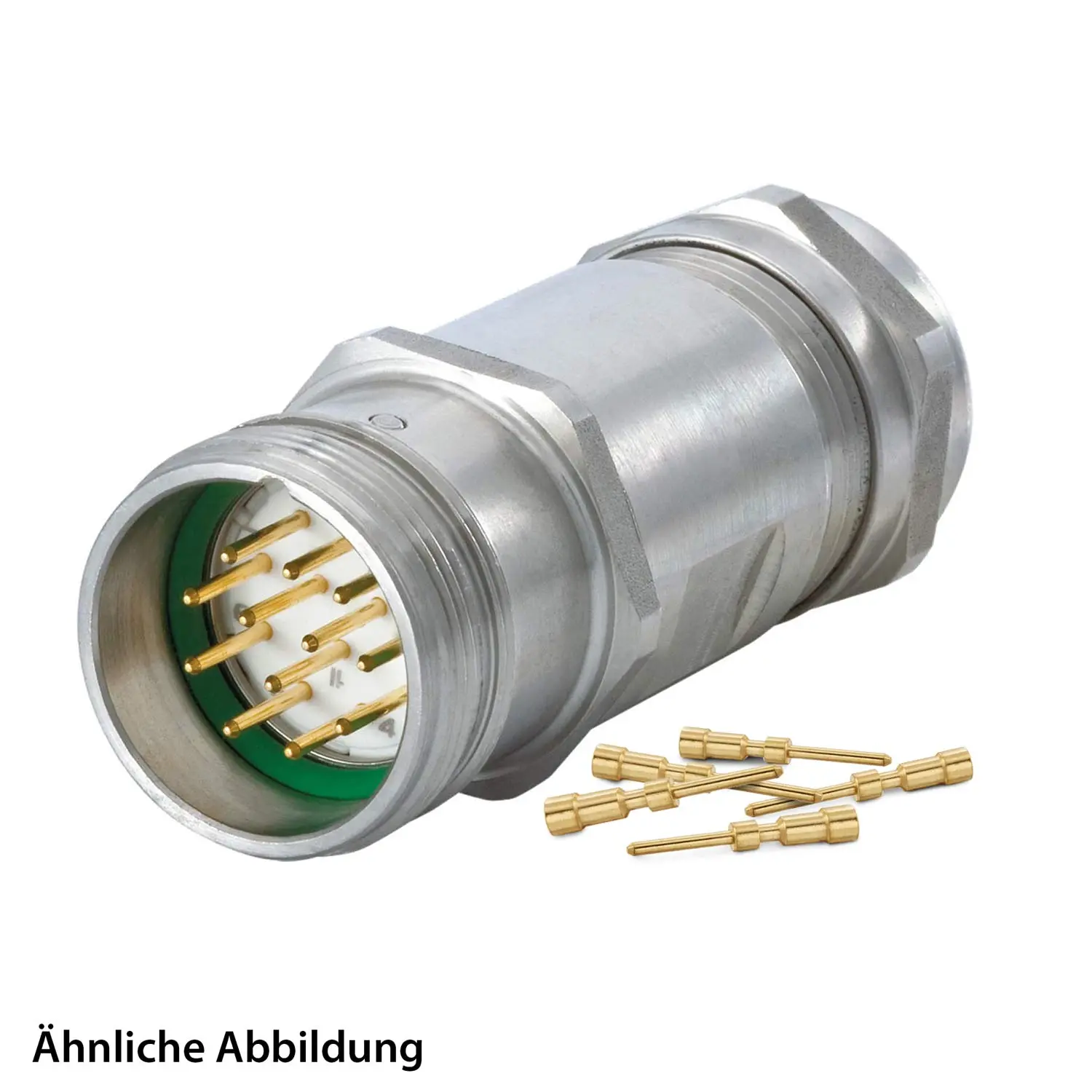 Produktfoto 1 von 799920218K HUMMEL SET inkl. Kontakte M23 Signal INOX Kupplungssteckverbinder, Crimp gerade Polzahl 12-pol., Stift Kabelabgang gerade, Klemmbereich 5,0mm - 10,0mm