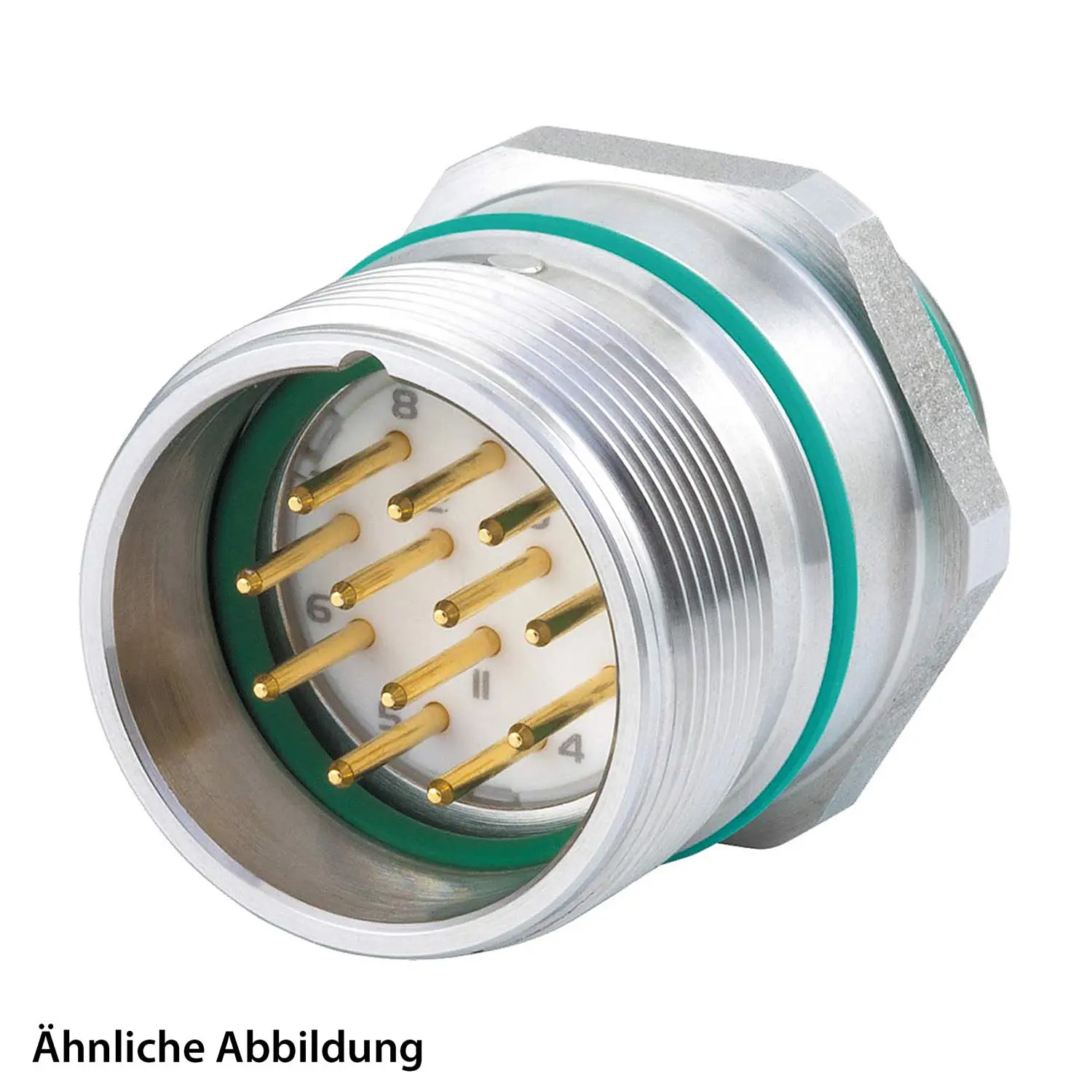 Produktfoto 1 von 799920828K HUMMEL SET inkl. Kontakte M23 Signal INOX Geräteteckverbinder, Löteinsatz gerade Polzahl 7-pol., Stift Vorderwand