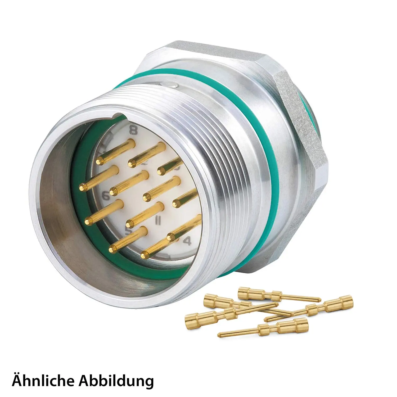Produktfoto 1 von 799920863K HUMMEL SET inkl. Kontakte M23 Signal INOX Geräteteckverbinder, Crimpei. gerade Polzahl 16-pol., Stift Vorderwand