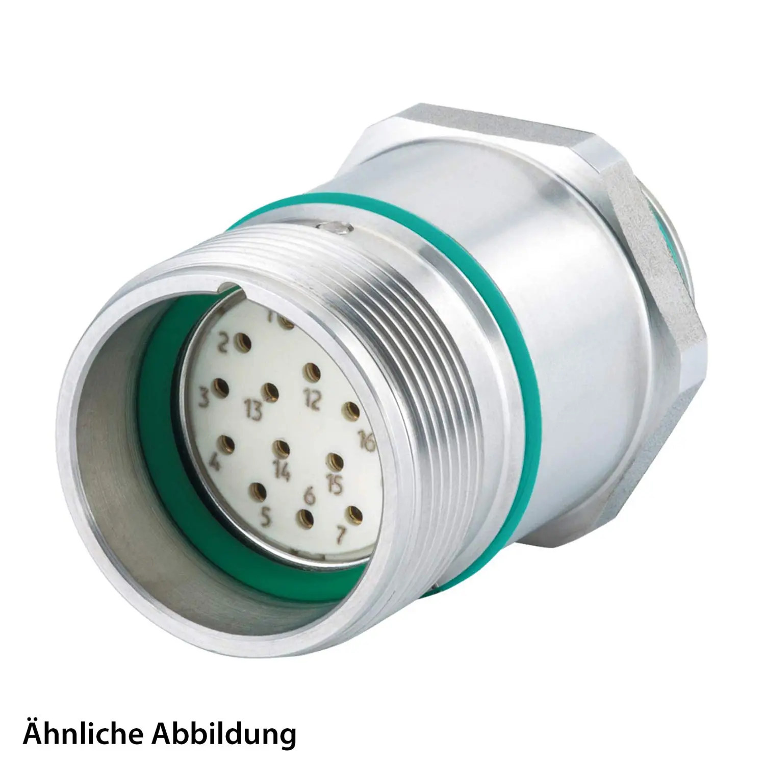 Produktfoto 1 von 799920879K HUMMEL SET inkl. Kontakte M23 Signal INOX Geräteteckverbinder, Löteinsatz gerade Polzahl 11+PE, Buchse Vorderwand