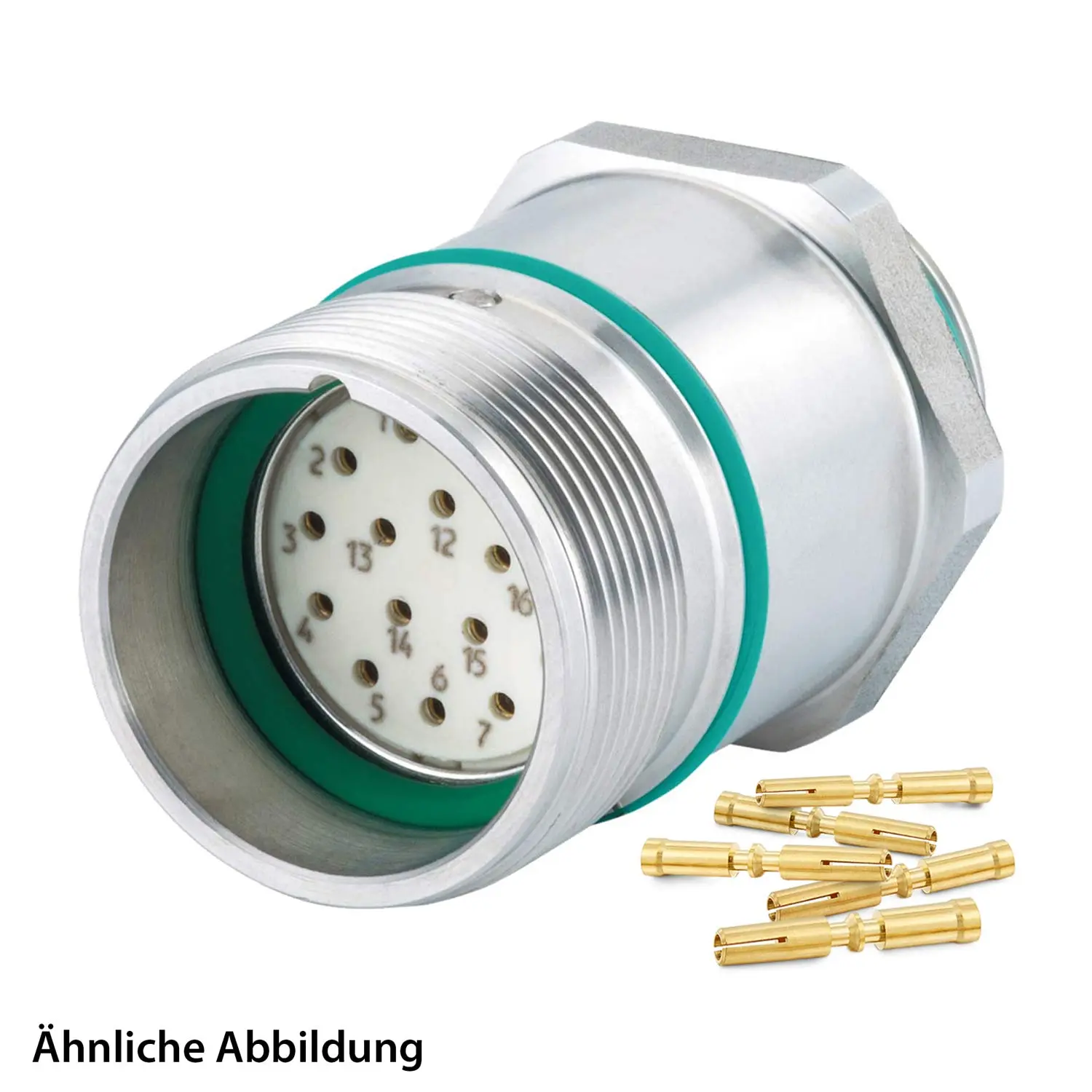 799920895K HUMMEL SET inkl. Kontakte M23 Signal INOX Geräteteckverbinder, Crimpei. gerade Polzahl 12-pol., Buchse Vorderwand