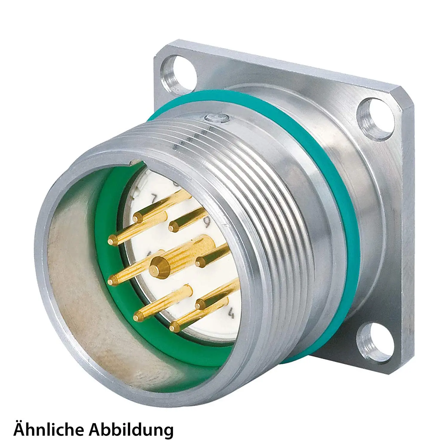 Produktfoto 1 von 799920987K HUMMEL SET inkl. Kontakte M23 Signal INOX Geräteteckverbinder, Einlöteinsatz gerade Polzahl 17-pol., Stift mit Vibrationsschutz Vorderwand