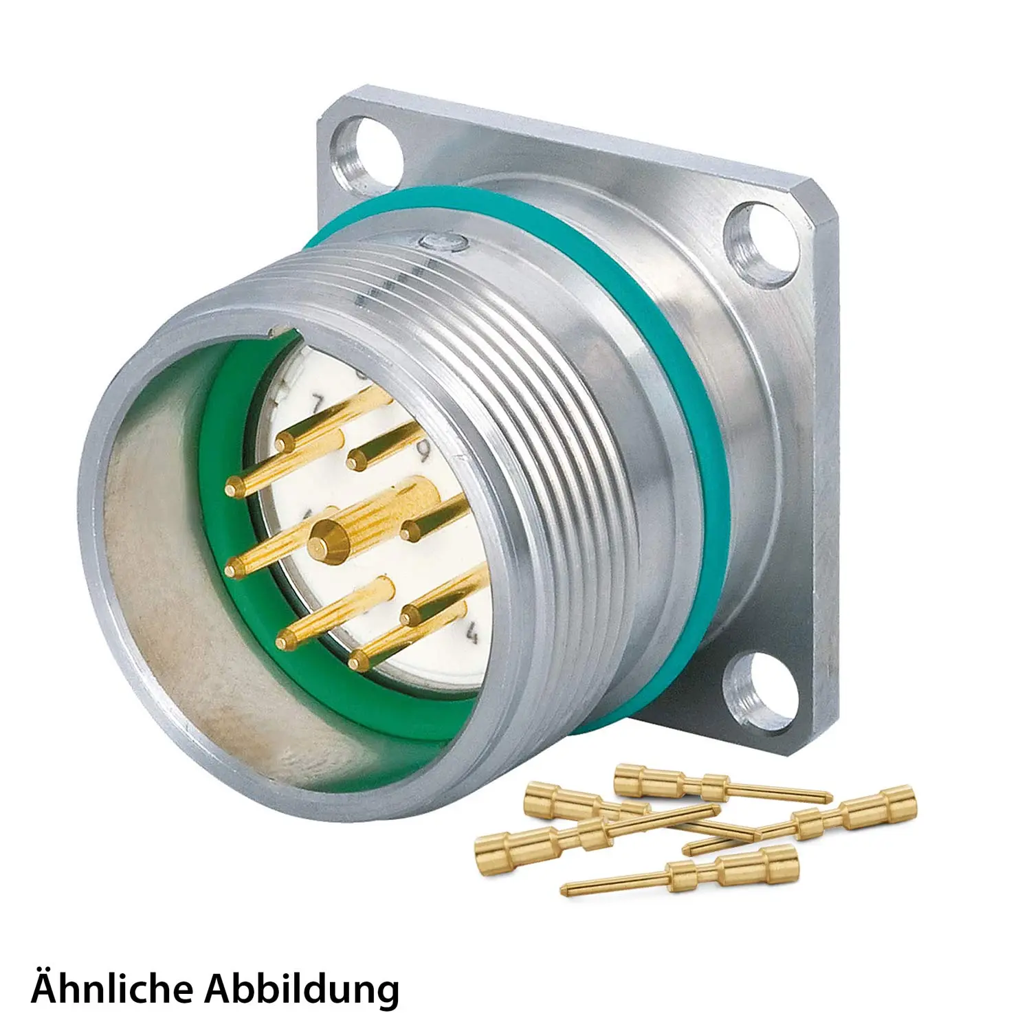 799921003K HUMMEL SET inkl. Kontakte M23 Signal INOX Geräteteckverbinder, Crimpei. gerade Polzahl 9-pol. 1+8, Stift mit Vibrationsschutz Vorderwand