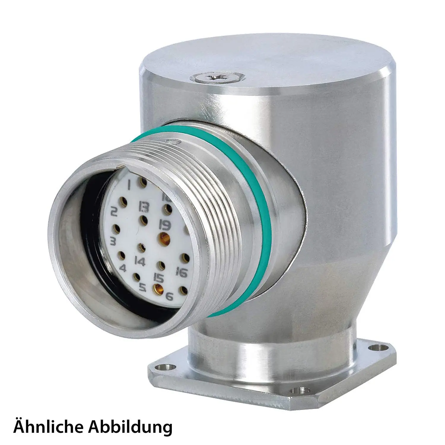 Produktfoto 1 von 799921068K HUMMEL SET inkl. Kontakte M23 Signal INOX Geräteteckverbinder, Löteinsatz gewinkelt Polzahl 6-pol., Buchse Vorderwand