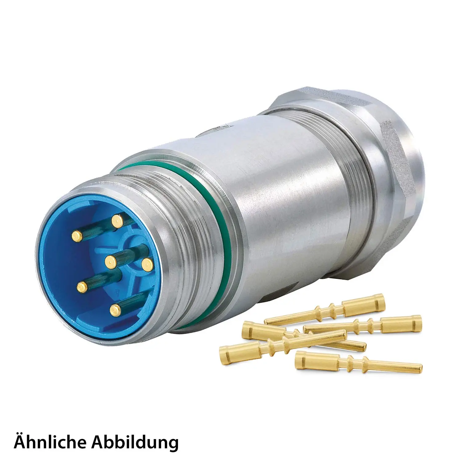 Produktfoto 1 von 799921296K HUMMEL SET inkl. Kontakte M23 Leistung INOX Kupplungssteckverbinder, Crimp gerade Polzahl 3+5+PE, Stift Klemmbereich 11,0mm - 17,0mm