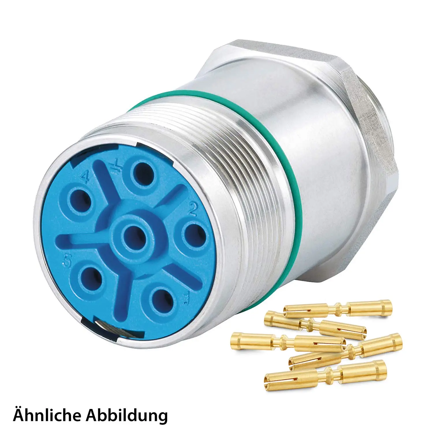 799921352K HUMMEL SET inkl. Kontakte M23 Leistung INOX Geräteteckverbinder, Crimpei. gerade Polzahl 10-pol., Buchse Vorderwand