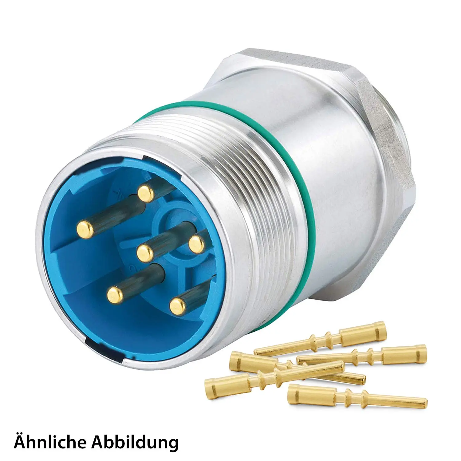 799921326K HUMMEL SET inkl. Kontakte M23 Leistung INOX Geräteteckverbinder, Crimpei. gerade Polzahl 3+4+PE, Stift Vorderwand