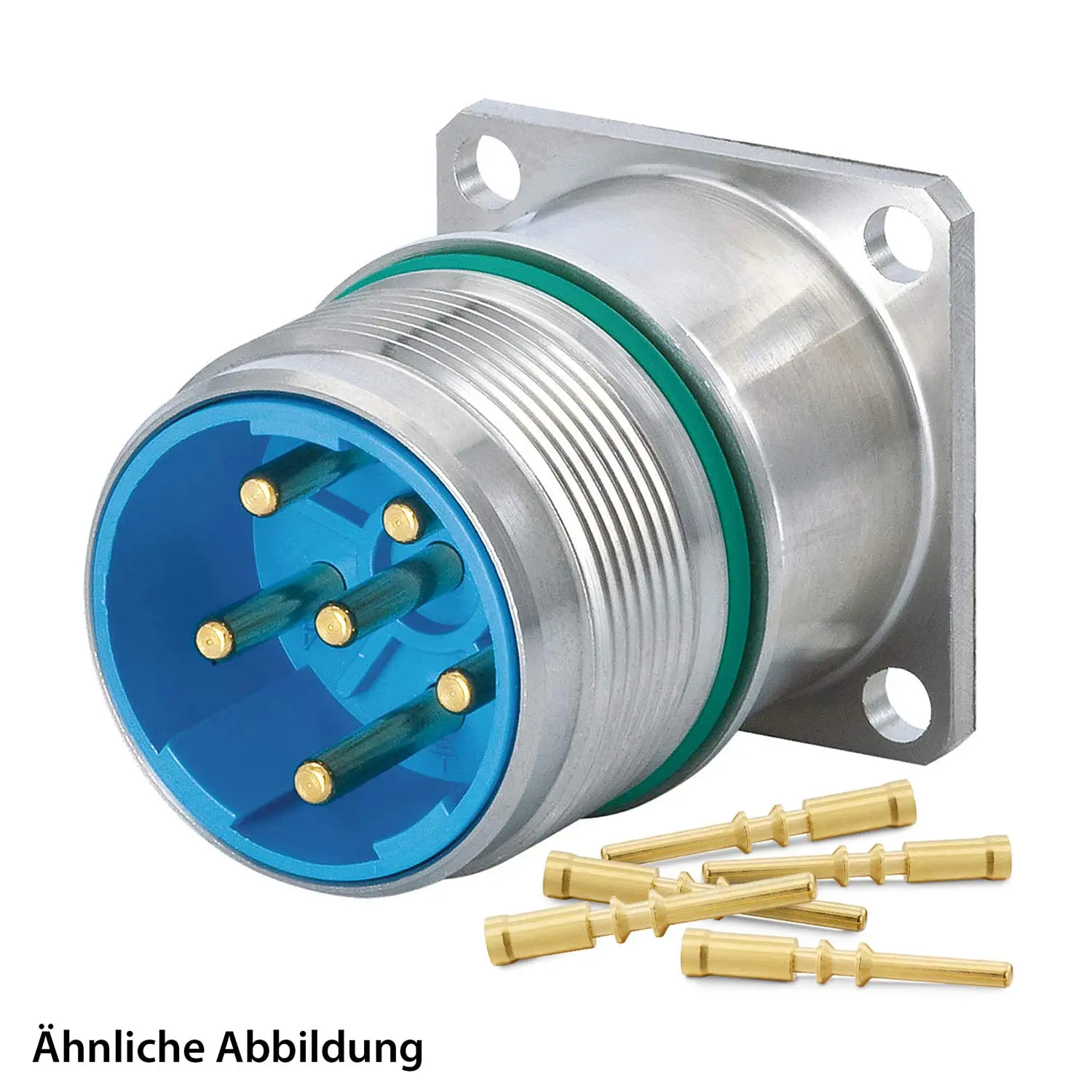 Produktfoto 1 von 799921362K HUMMEL SET inkl. Kontakte M23 Leistung INOX Geräteteckverbinder, Crimpei. gerade Polzahl 5+PE, Stift Vorderwand
