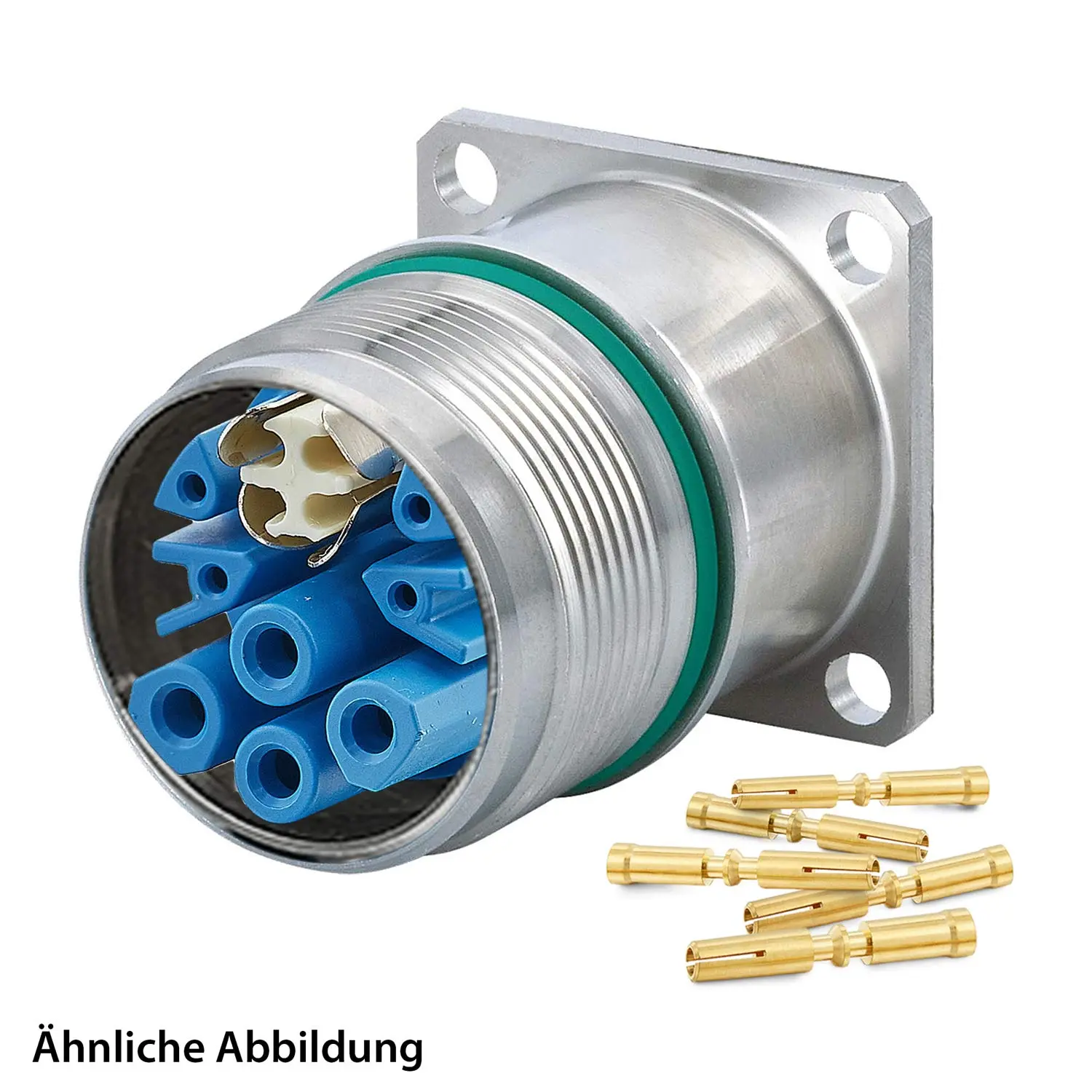Produktfoto 1 von 799921399K HUMMEL SET inkl. Kontakte M23 Hybrid INOX Geräteteckverbinder, Crimpei. gerade Polzahl 3+4+4+PE, Buchse Vorderwand