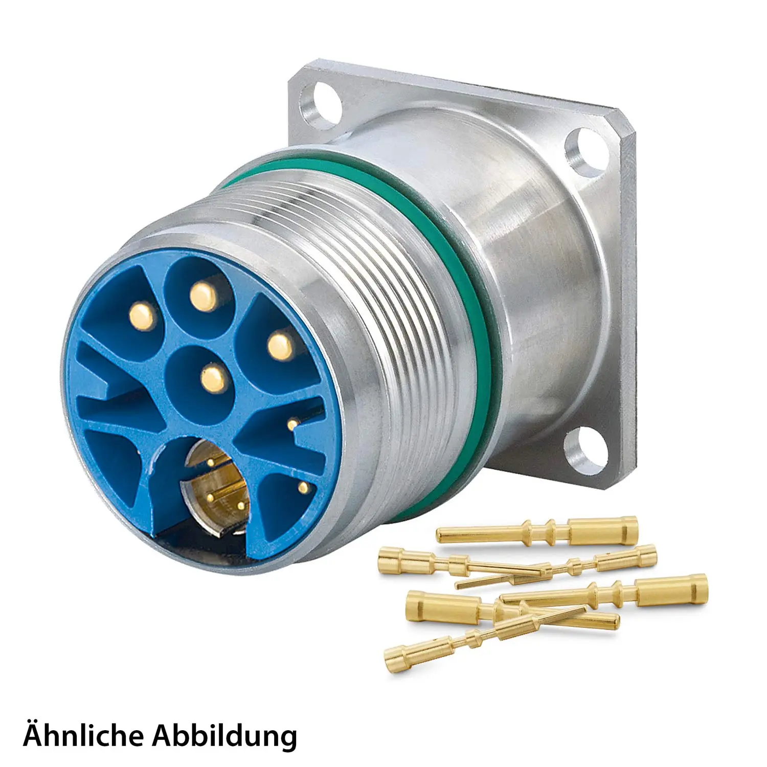 Produktfoto 1 von 799921397K HUMMEL SET inkl. Kontakte M23 Hybrid INOX Geräteteckverbinder, Crimpei. gerade Polzahl 3+4+4+PE, Stift Vorderwand
