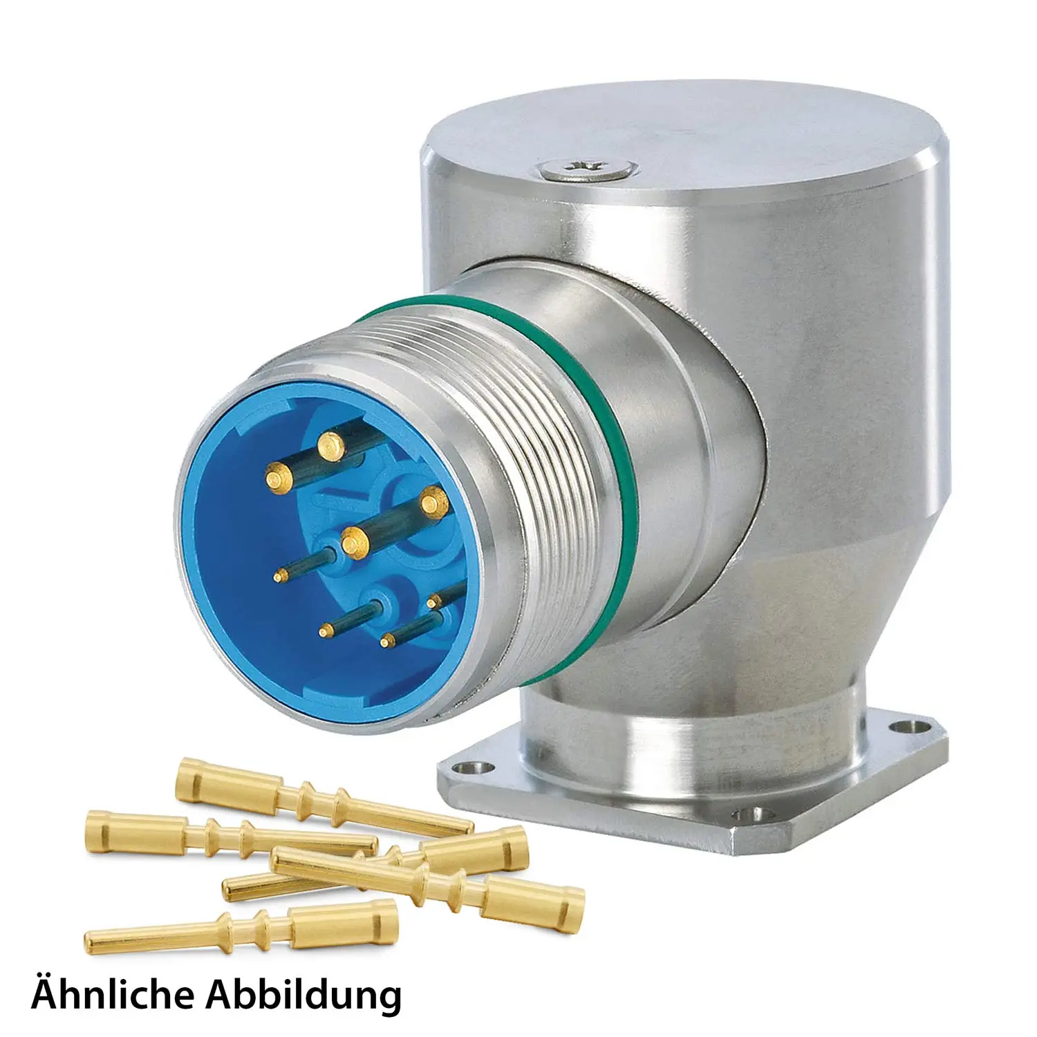 Produktfoto 1 von 799921402K HUMMEL SET inkl. Kontakte M23 Leistung INOX Geräteteckverbinder, Crimpei. gewinkelt Polzahl 5+PE, Stift Vorderwand
