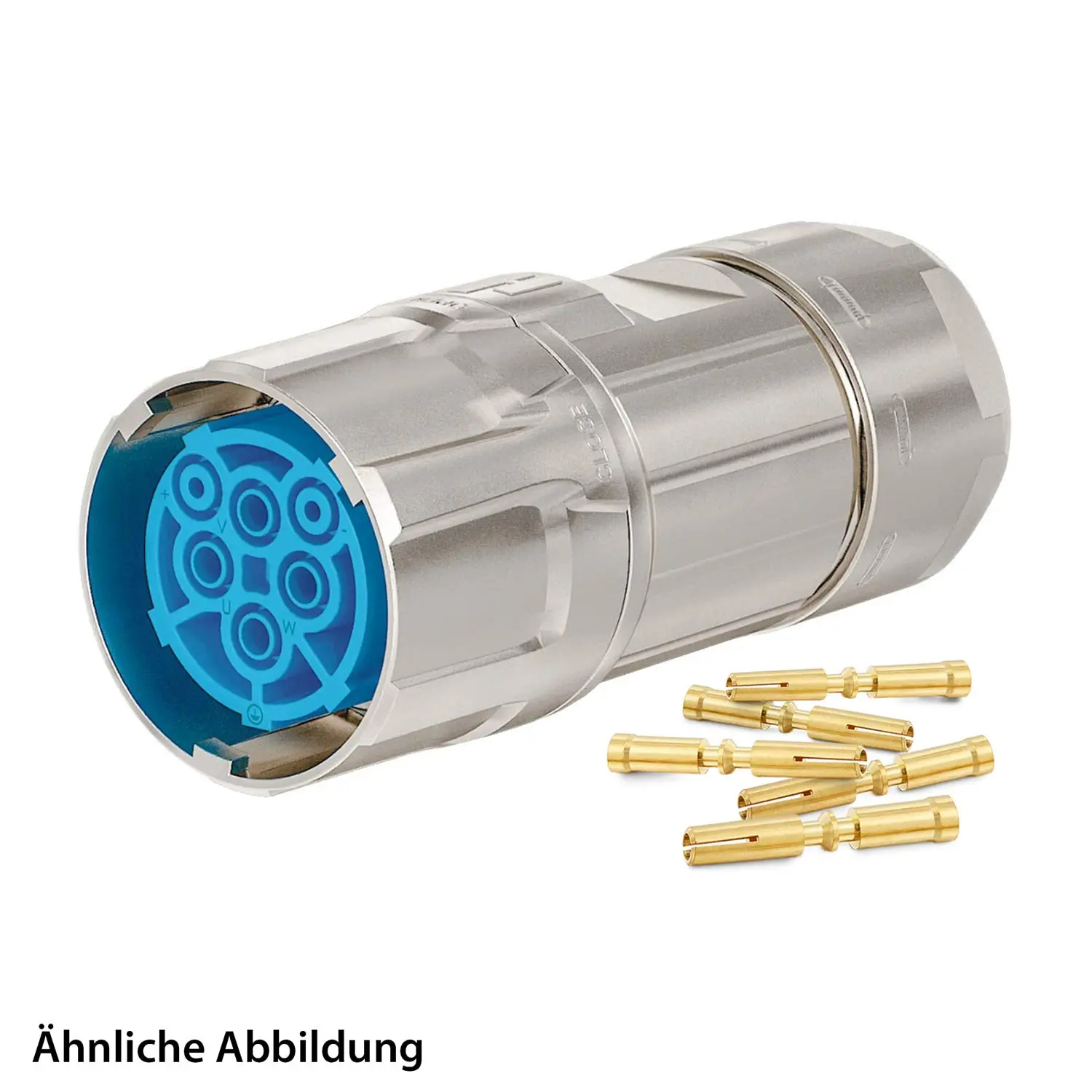 Produktfoto 1 von 799921483K HUMMEL SET inkl. Kontakte M40 Leistung Kabelsteckverbinder, Crimpeinsatz gerade Polzahl 3+2+PE, Buchse Kabelabgang gerade, Klemmbereich 21,0mm - 28,0mm