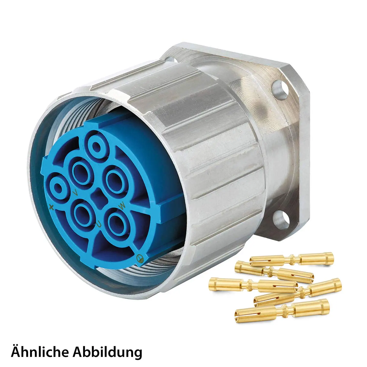 Produktfoto 1 von 799921502K HUMMEL SET inkl. Kontakte M40 Leistung Gerätesteckverbinder, Crimpeinsatz gerade Polzahl 3+2+PE, Buchse mit Rändelmutter Vorderwand