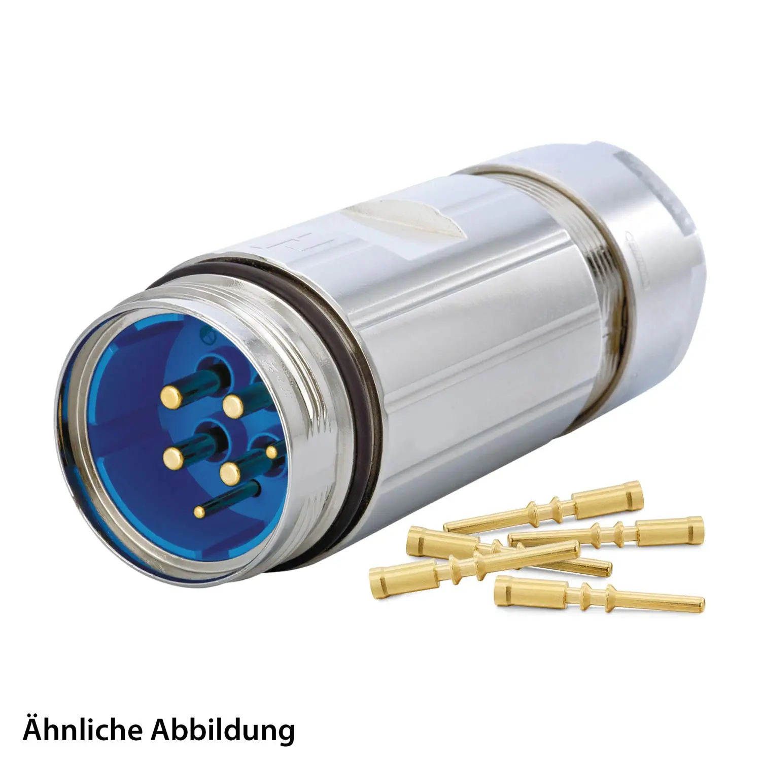 Produktfoto 1 von 799921522K HUMMEL SET inkl. Kontakte M40 Leistung Kupplungssteckverbinder, Crimpeinsatz gerade Polzahl 3+2+PE, Stift Kabelabgang gerade, Klemmbereich 21,0mm - 28,0mm