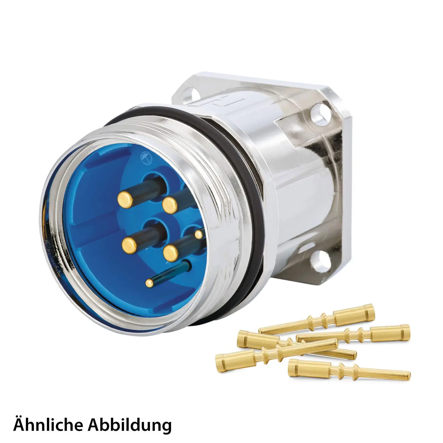 Produktfoto 1 von 799921579K HUMMEL SET inkl. Kontakte M40 Leistung Gerätesteckverbinder, Crimpeinsatz gerade Polzahl 3+2+PE, Stift Vorderwand