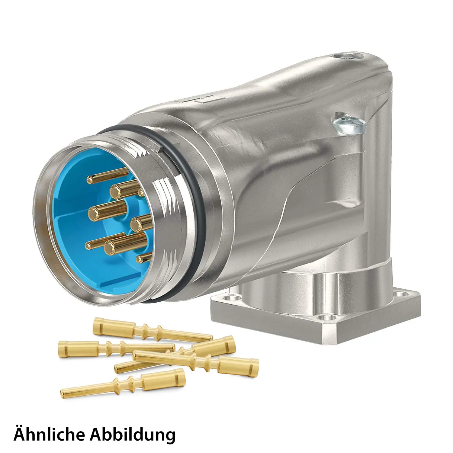 Produktfoto 1 von 799921599K HUMMEL SET inkl. Kontakte M40 Leistung Gerätesteckverbinder, Crimpeinsatz gewinkelt Polzahl 3+4+PE, Stift drehbar um 300 Grad Vorderwand
