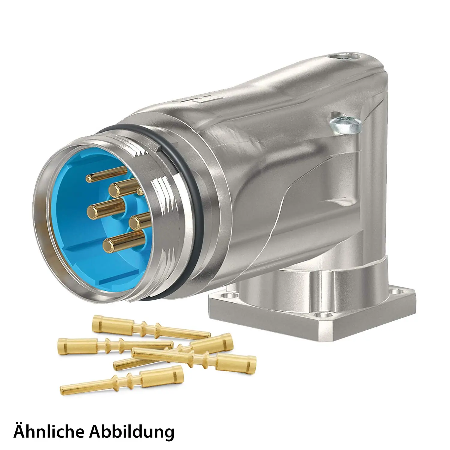 Produktfoto 1 von 799921596K HUMMEL SET inkl. Kontakte M40 Leistung Gerätesteckverbinder, Crimpeinsatz gewinkelt Polzahl 3+2+PE, Stift drehbar um 300 Grad Vorderwand