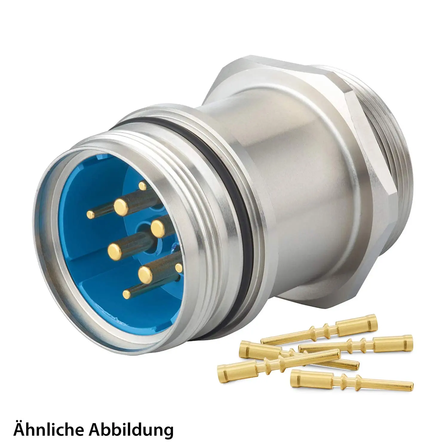 Produktfoto 1 von 799921609K HUMMEL SET inkl. Kontakte M40 Leistung Gerätesteckverbinder, Crimpeinsatz gerade Polzahl 3+4+PE, Stift Vorderwand