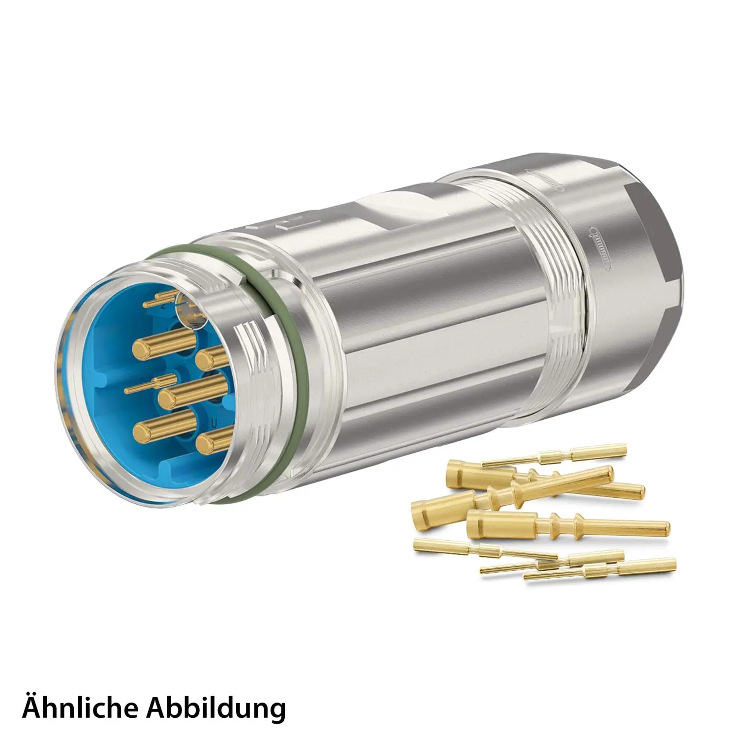 Produktfoto 1 von 799921748K HUMMEL SET inkl. Kontakte M40 Hybrid Kupplungssteckverbinder, Crimpeinsatz gerade Polzahl 4+6+6+PE, Stift Kabelabgang gerade, Klemmbereich 21,0mm - 28,0mm