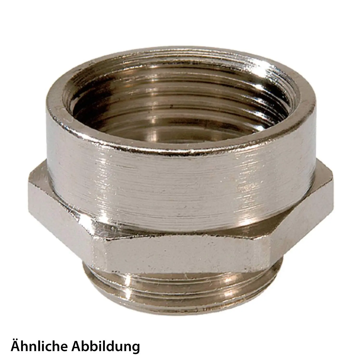 Produktfoto 1 von 10062968 WISKA Adapter-Zwischenstutzen M/NPT von M32x1,5 auf 1 Zollx2,209 Sechskant Messing (CuZn) vernickelt Anschlussgewinde 10,0mm