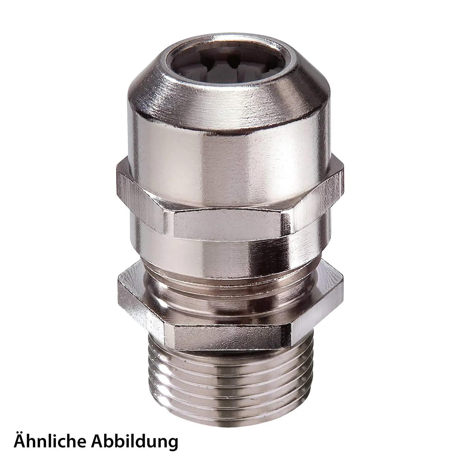 Produktfoto 1 von 10065008 WISKA Verschraubung M12x1,5 lang inkl. O-Ring Messing (CuZn) vernickelt Gewindelänge 12,0mm