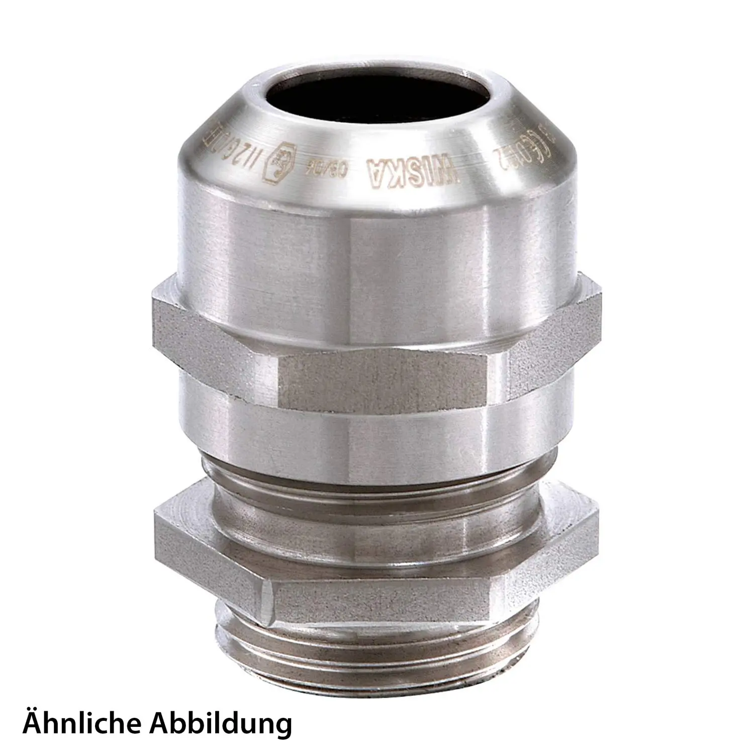 Produktfoto 1 von 10065396 WISKA ATEX-Edelstahlverschraubung niedrige Temperatur M63x1,5 inkl. O-Ring Edelstahl (1.4404) II2DExtbIIICDb / II2GExebIICGb / II 2G (1,2) II 2D (21,22)
