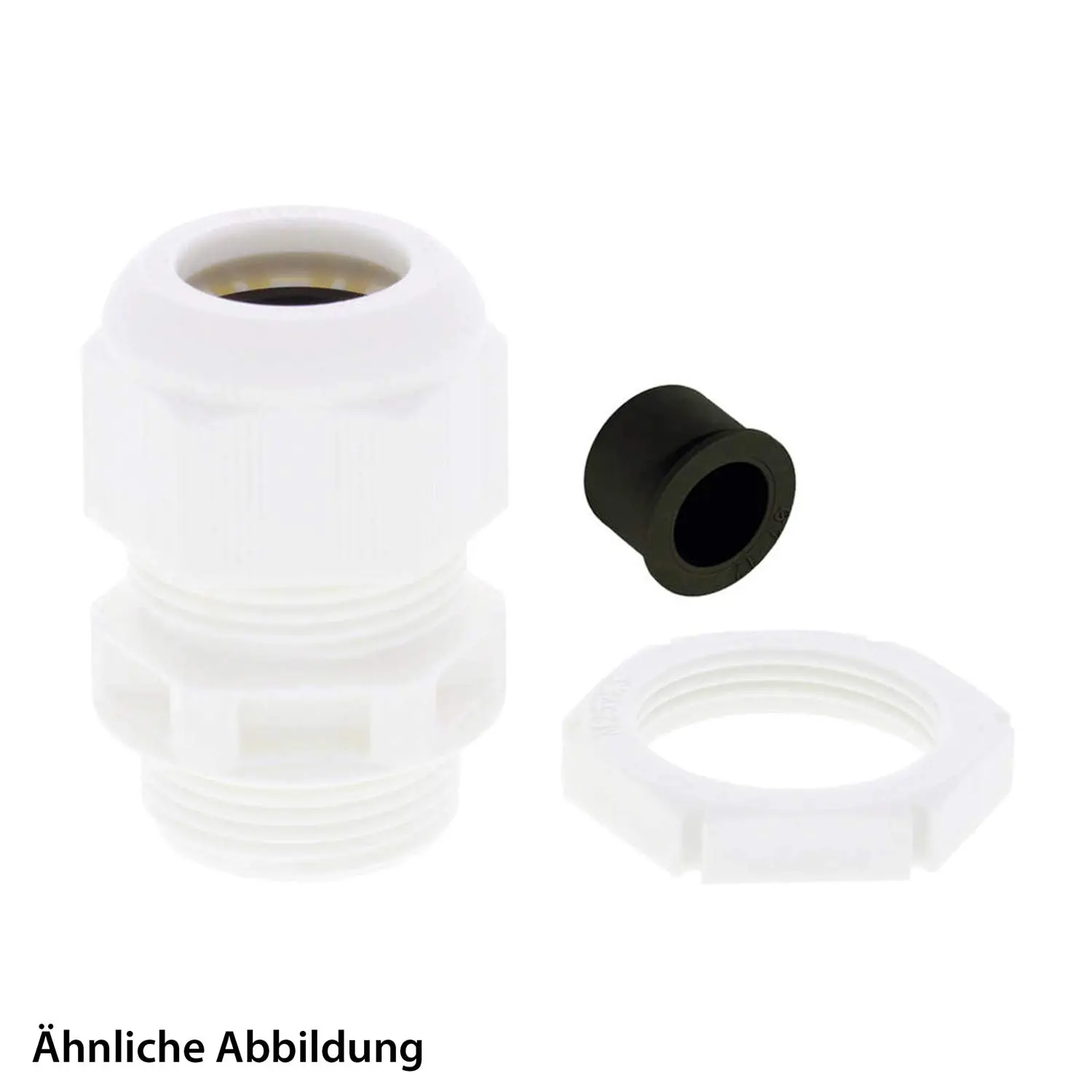 Produktfoto 1 von 10100637 WISKA Verschraubung M20x1,5 mit Reduzierung und Gegenmutter Polyamid (PA) Gewindelänge 10,0mm