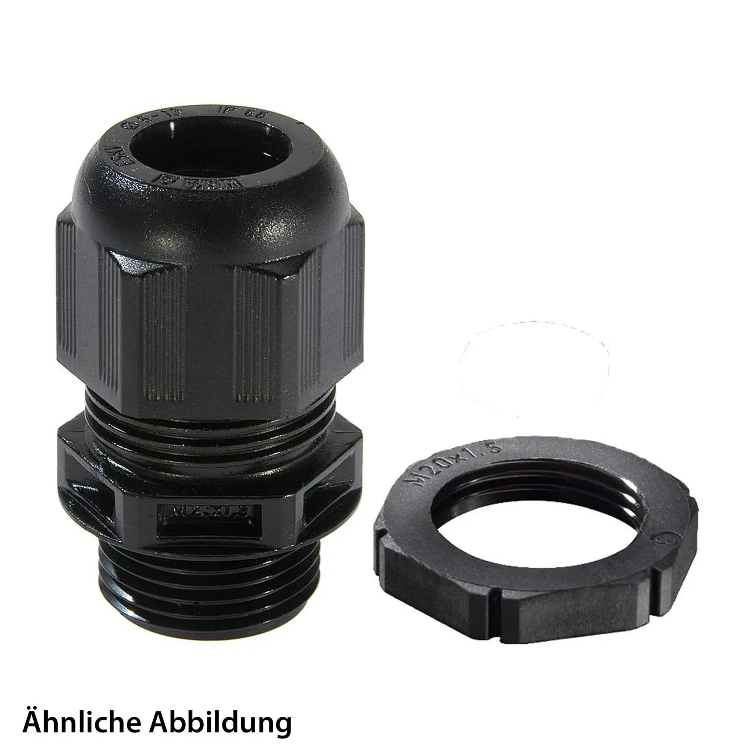 Produktfoto 1 von 10100612 WISKA Verschraubung mit externer Zugentlastung M20x1,5 incl. Gegenmutter Polyamid (PA) Gewindelänge 10,0mm
