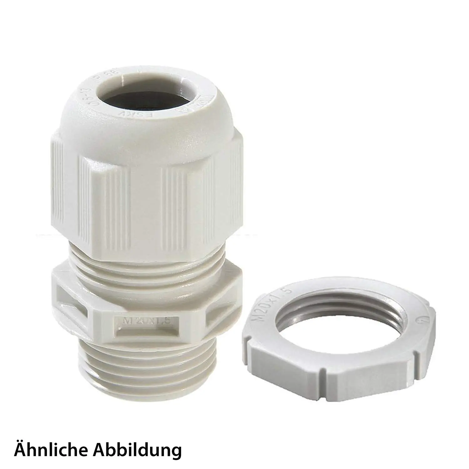 Produktfoto 1 von 10100613 WISKA Verschraubung mit externer Zugentlastung M20x1,5 incl. Gegenmutter Polyamid (PA) Gewindelänge 10,0mm