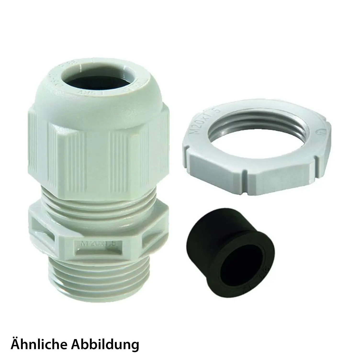 Produktfoto 1 von 10100635 WISKA Verschraubung M20x1,5 mit Reduzierung und Gegenmutter Polyamid (PA) Gewindelänge 10,0mm
