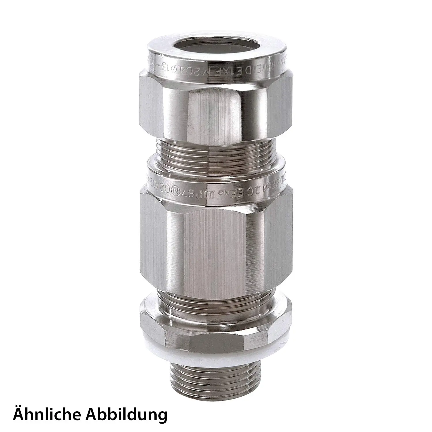 50107580 WISKA ATEX-Verschraubung Einzeladerschirmung M20x1,5 incl. Gegenmutter Messing (CuZn) vernickelt Ex-d IIC / Ex-e IIEx tDA21 IP66 / II 2G (1,2) II 2D (21,22)