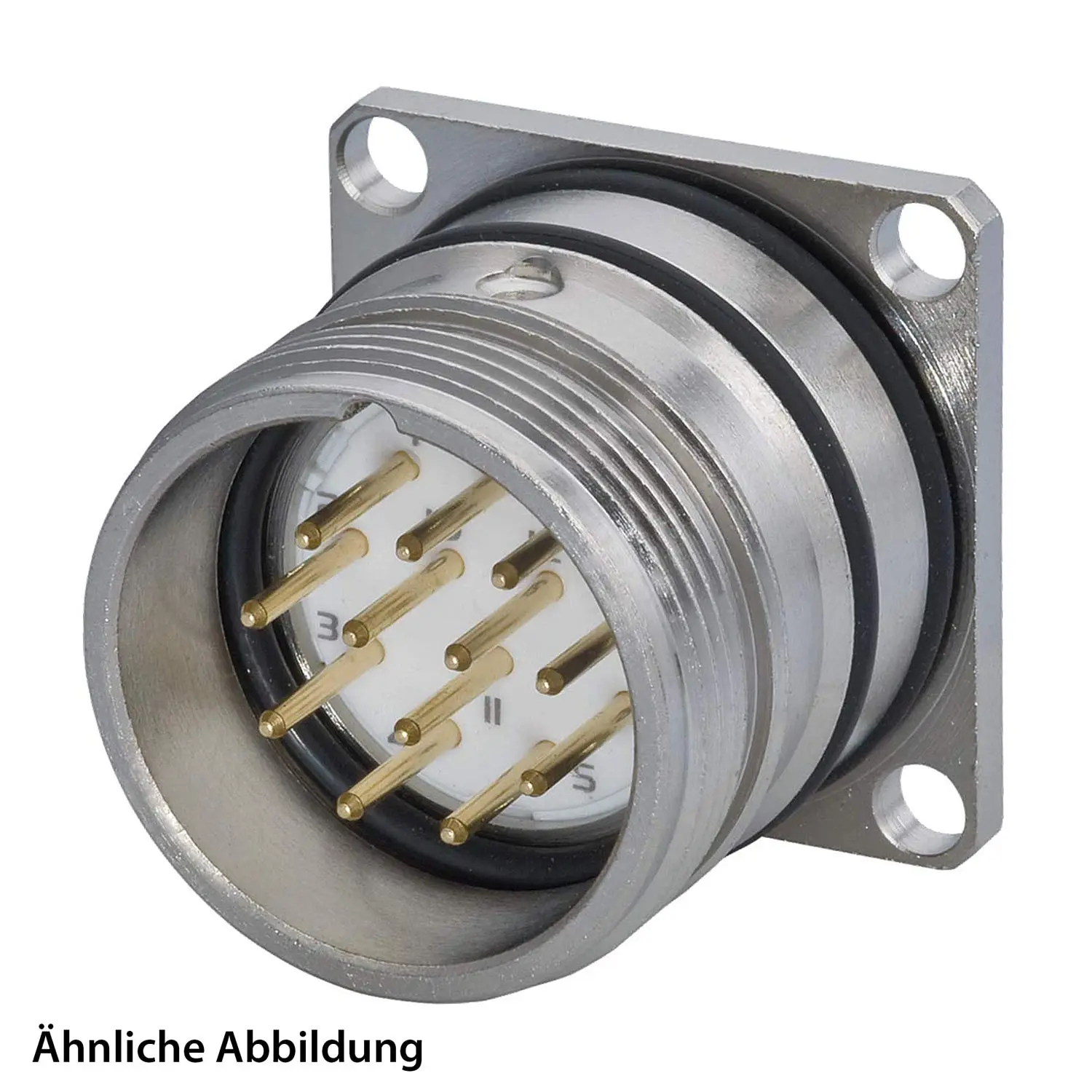 799916350K HUMMEL SET inkl. Kontakte M23 Signal Gerätesteckverbinder, Einlöteinsatz gerade Polzahl 9-pol. 1+8, Stift mit Vibrationsschutz Hinterwand