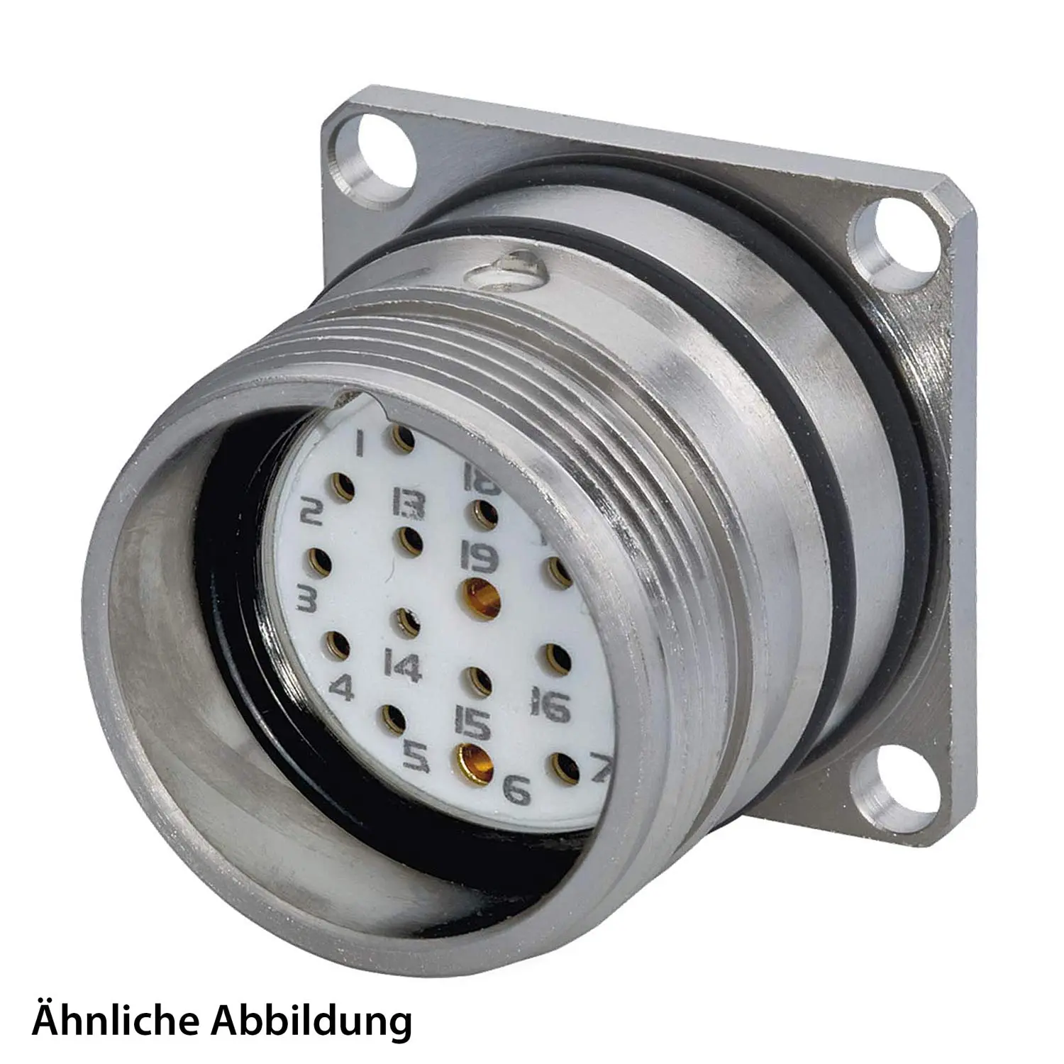 799916351K HUMMEL SET inkl. Kontakte M23 Signal Gerätesteckverbinder, Einlöteinsatz gerade Polzahl 9-pol. 1+8, Buchse mit Vibrationsschutz Hinterwand