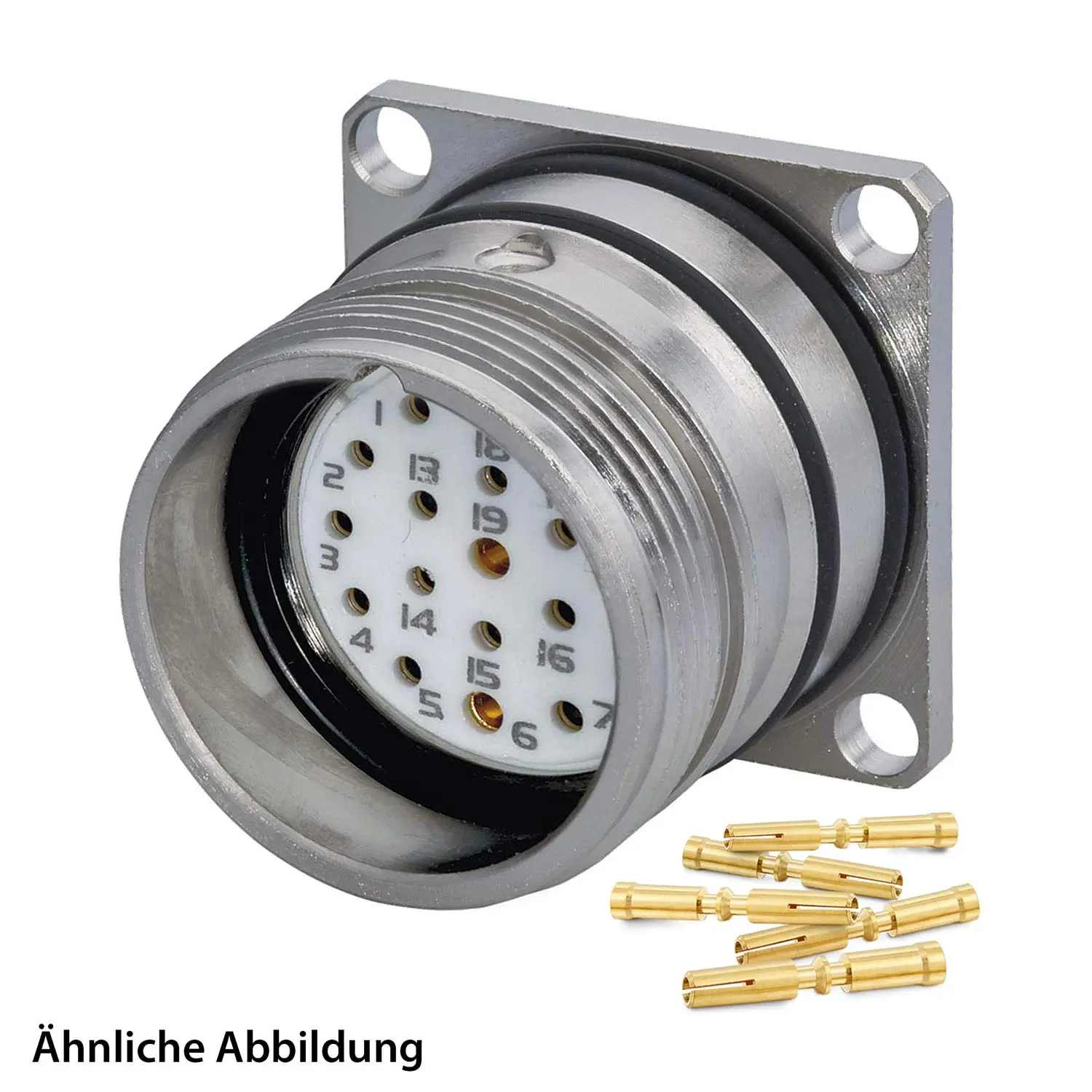 799916862K HUMMEL SET inkl. Kontakte M23 Signal Gerätesteckverbinder, Crimpeinsatz gerade Polzahl 12-pol., Buchse mit Vibrationsschutz Hinterwand