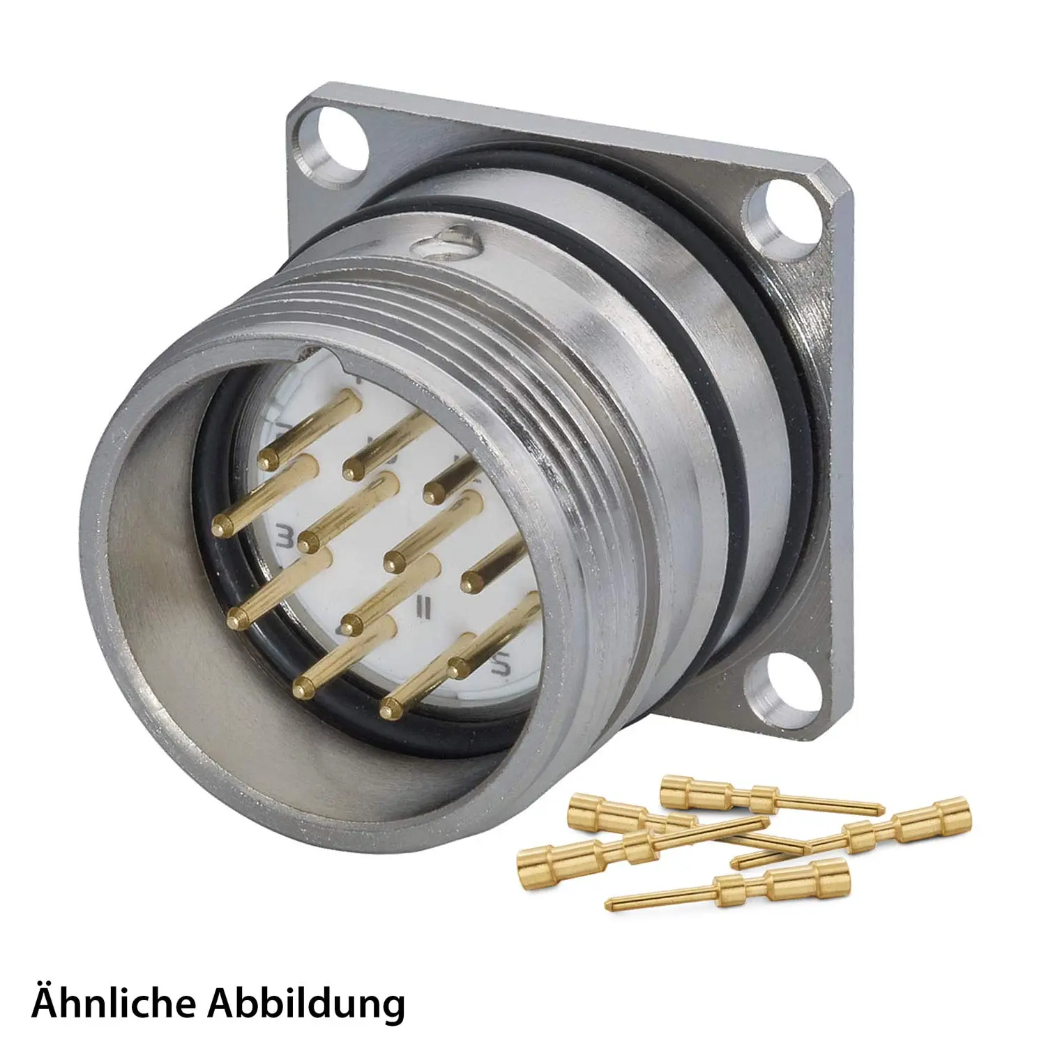 799916410K HUMMEL SET inkl. Kontakte M23 Signal Gerätesteckverbinder, Crimpeinsatz gerade Polzahl 7-pol., Stift mit Vibrationsschutz Hinterwand