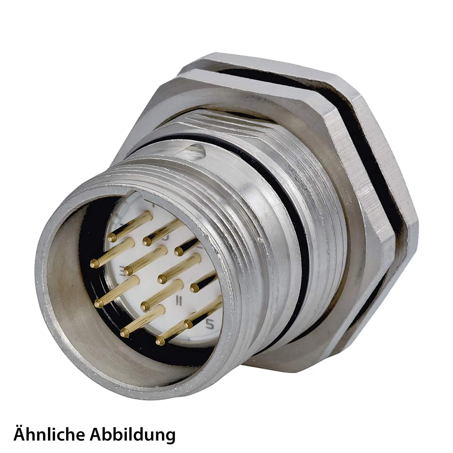 799917249K HUMMEL SET inkl. Kontakte M23 Signal Gerätesteckverbinder, Einlöteinsatz gerade Polzahl 16-pol., Stift mit Gegenmutter Hinterwand