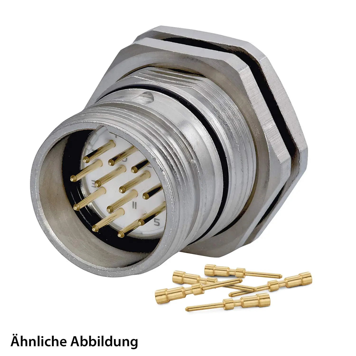 799917318K HUMMEL SET inkl. Kontakte M23 Signal Gerätesteckverbinder, Crimpeinsatz gerade Polzahl 16-pol., Stift mit Gegenmutter Hinterwand