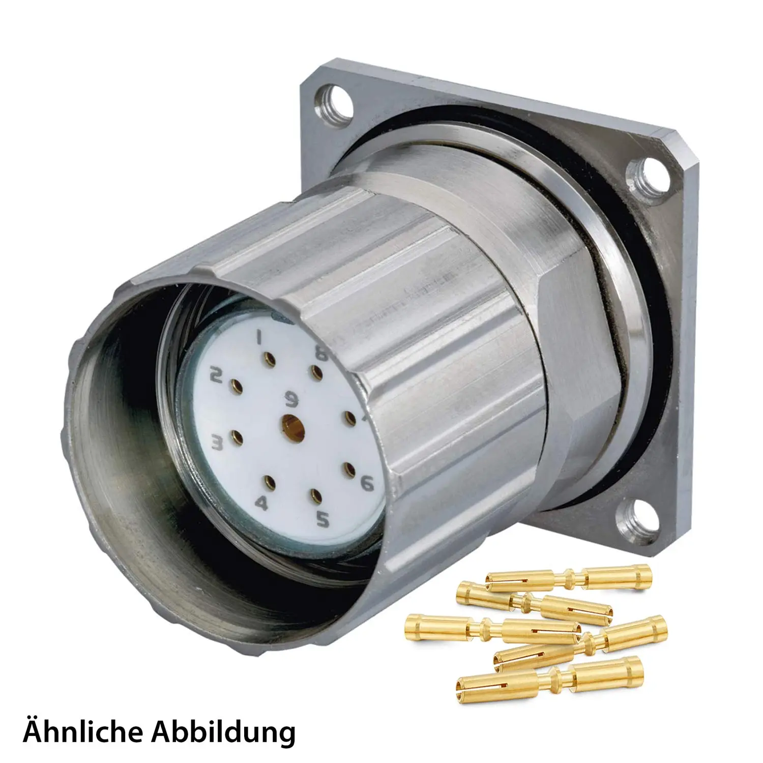 799917438K HUMMEL SET inkl. Kontakte M23 Signal Gerätesteckverbinder, Crimpeinsatz gerade Polzahl 9-pol. 1+8, Buchse mit Rändelmutter Hinterwand