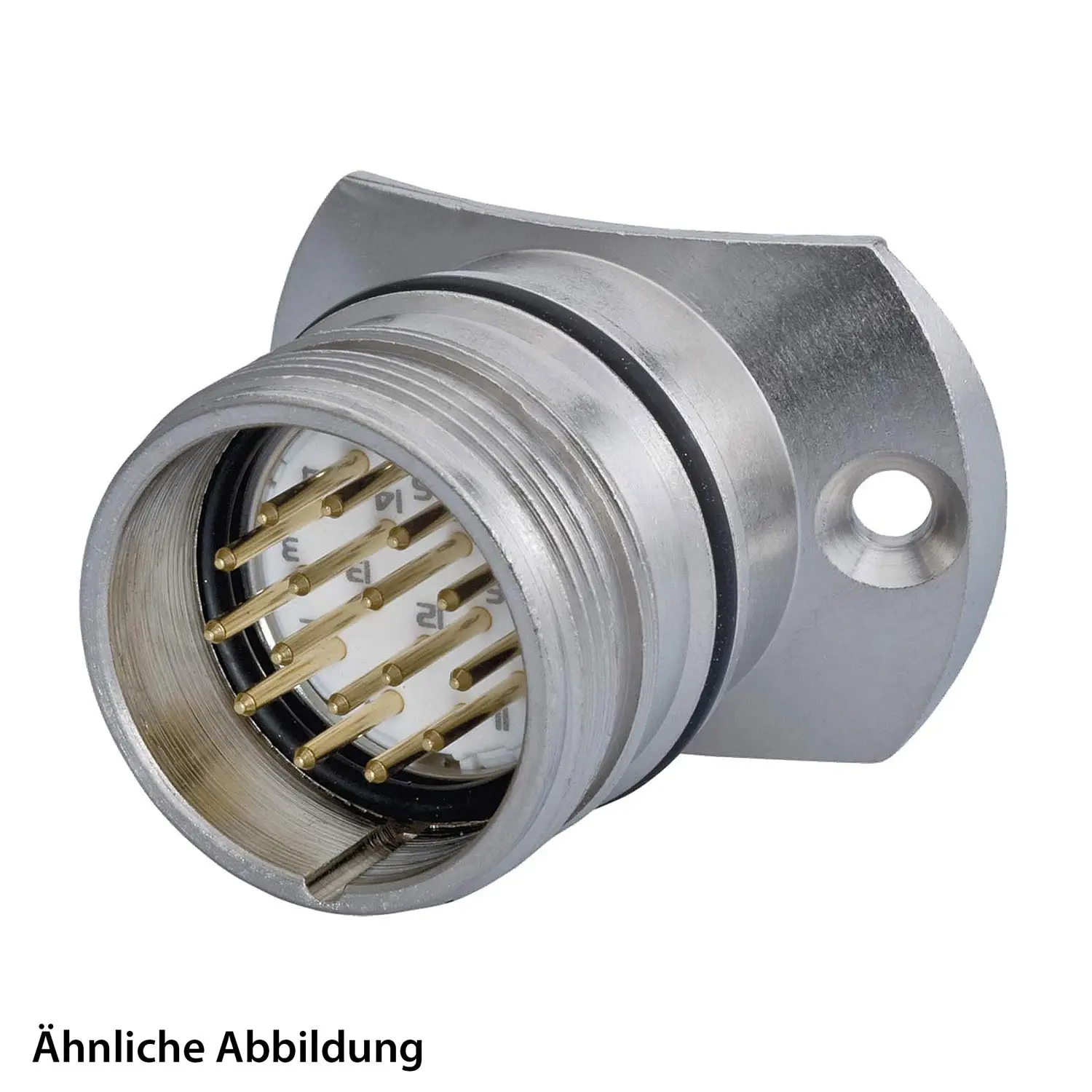 799917802K HUMMEL SET inkl. Kontakte M23 Signal Gerätesteckverbinder Radius 45mm, Löt gerade Polzahl 9-pol. 1+8, Stift mit Vibrationsschutz D. 90mm Vorderwand