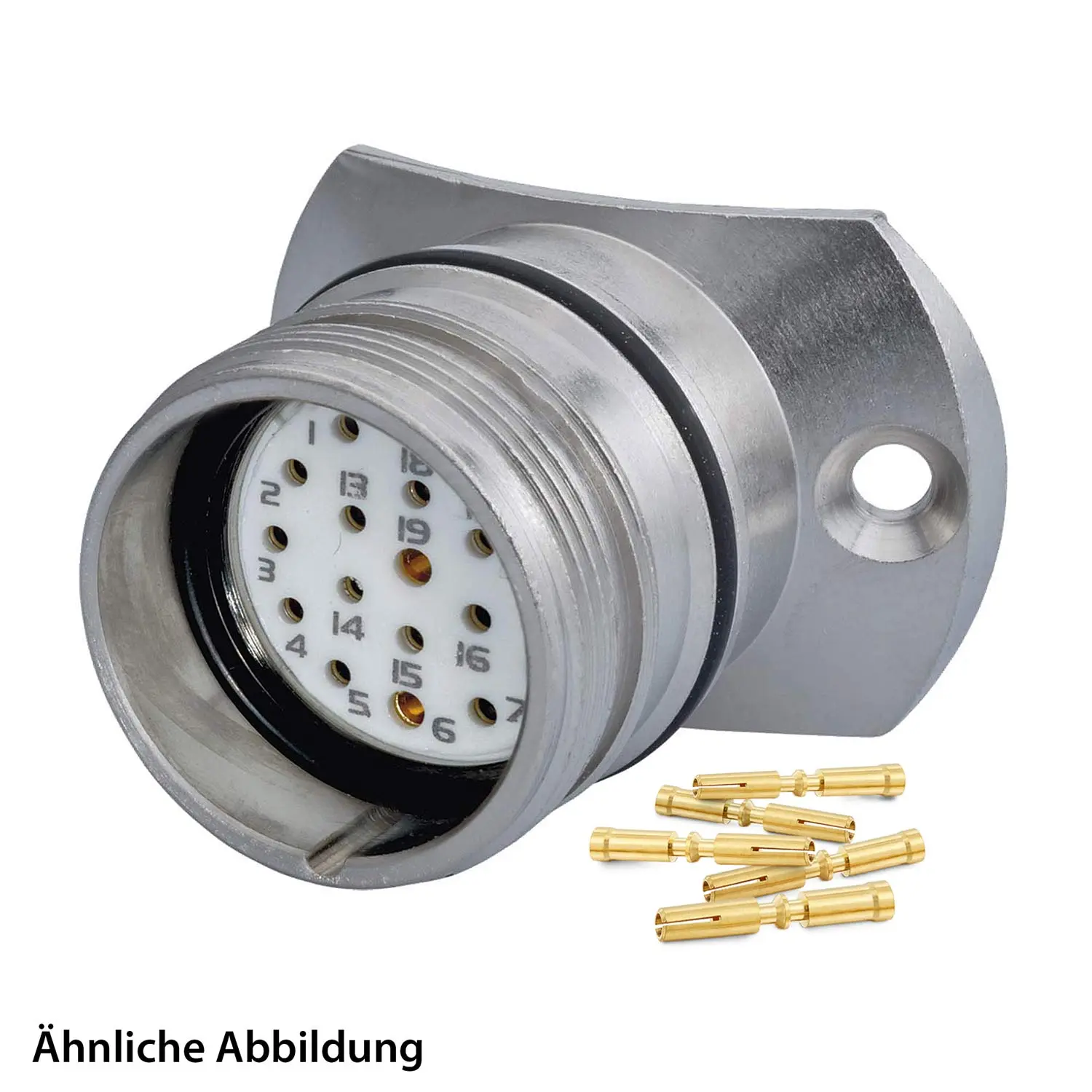 799917774K HUMMEL SET inkl. Kontakte M23 Signal Gerätesteckverbinder Radius 35mm, Crimp gerade Polzahl 19-pol., Buchse mit Vibrationsschutz D. 70mm Vorderwand