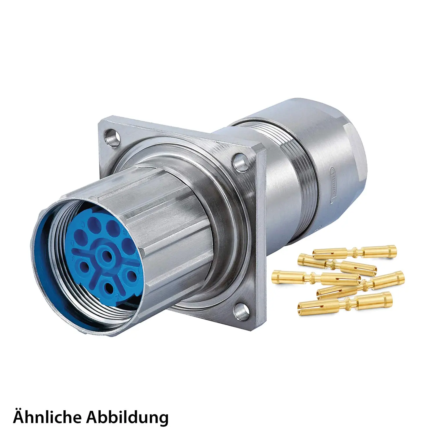 799918287K HUMMEL SET inkl. Kontakte M23 Leistung Wanddurchführung, Crimpeinsatz gerade Polzahl 3+4+PE, Buchse Vorder- oder Hinterwand, Klemmbereich 7,0mm - 12,0mm