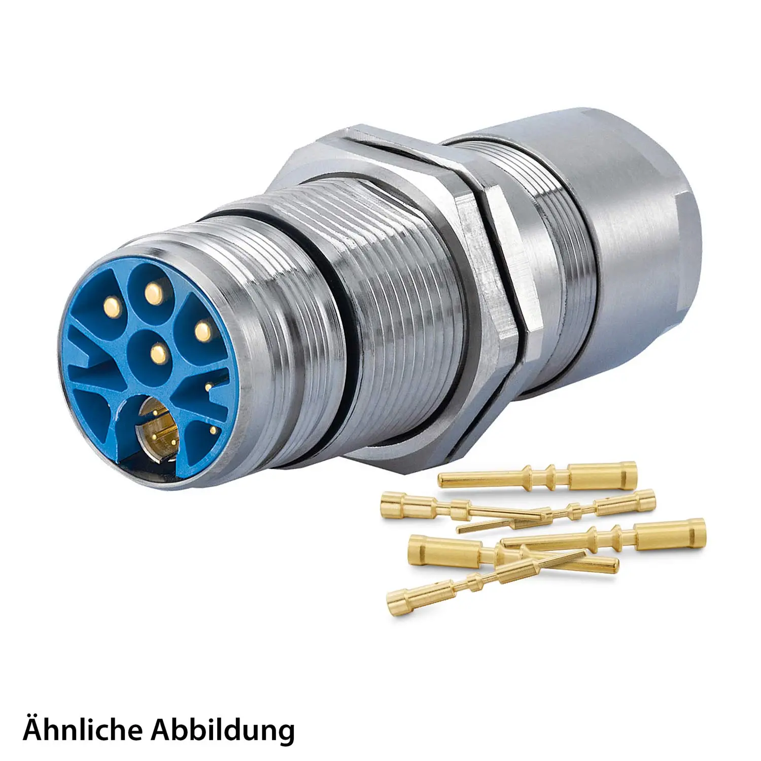 799918429K HUMMEL SET inkl. Kontakte M23 Hybrid Wanddurchführung Kupplung, Crimpein. gerade Polzahl 3+4+4+PE, Stift mit Gegenmutter Hinterwand, Klemmbereich 11,0mm - 17,0mm