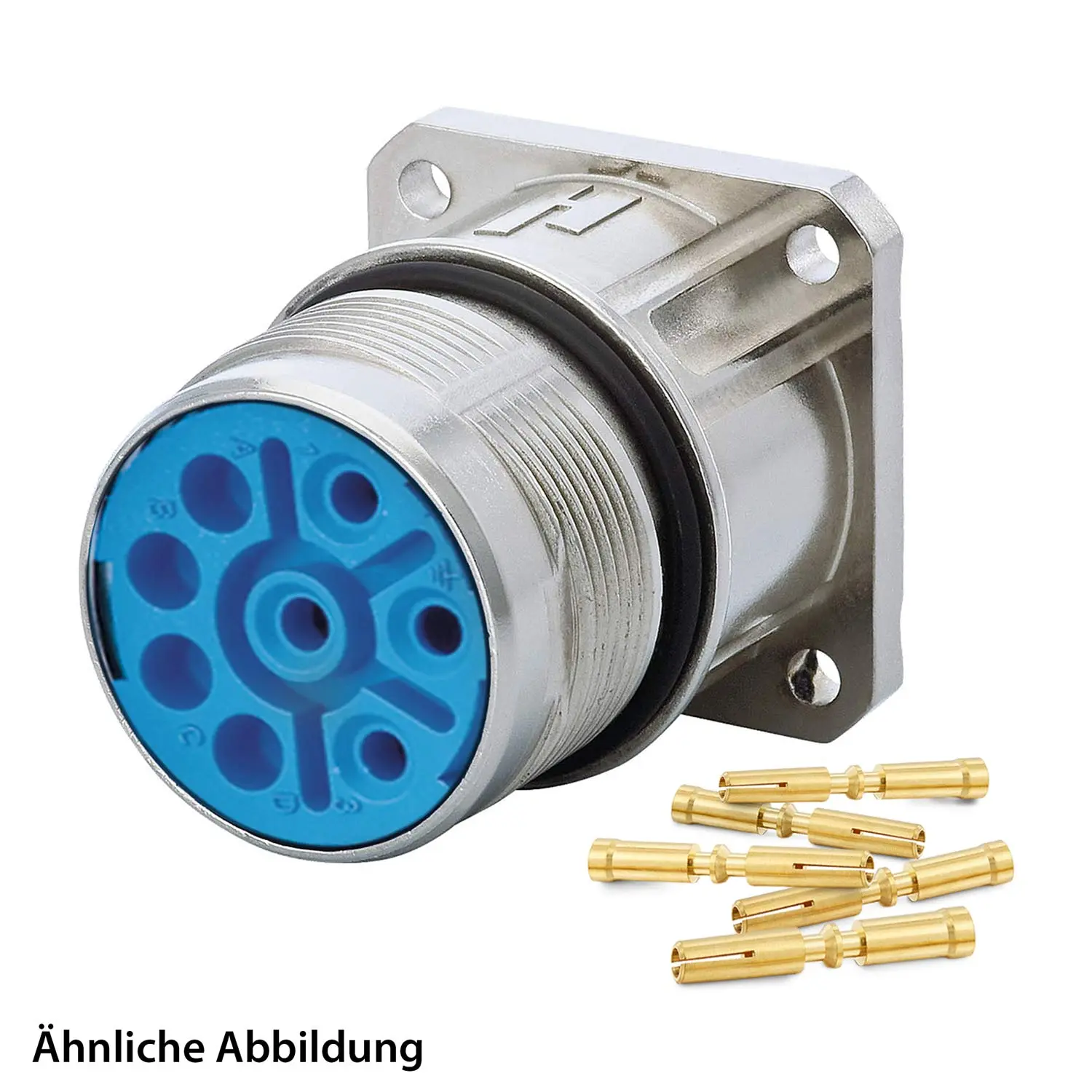 Produktfoto 1 von 799918576K HUMMEL SET inkl. Kontakte M23 Leistung Gerätesteckverbinder, Crimpeinsatz gerade Polzahl 3+5+PE, Buchse Vorderwand