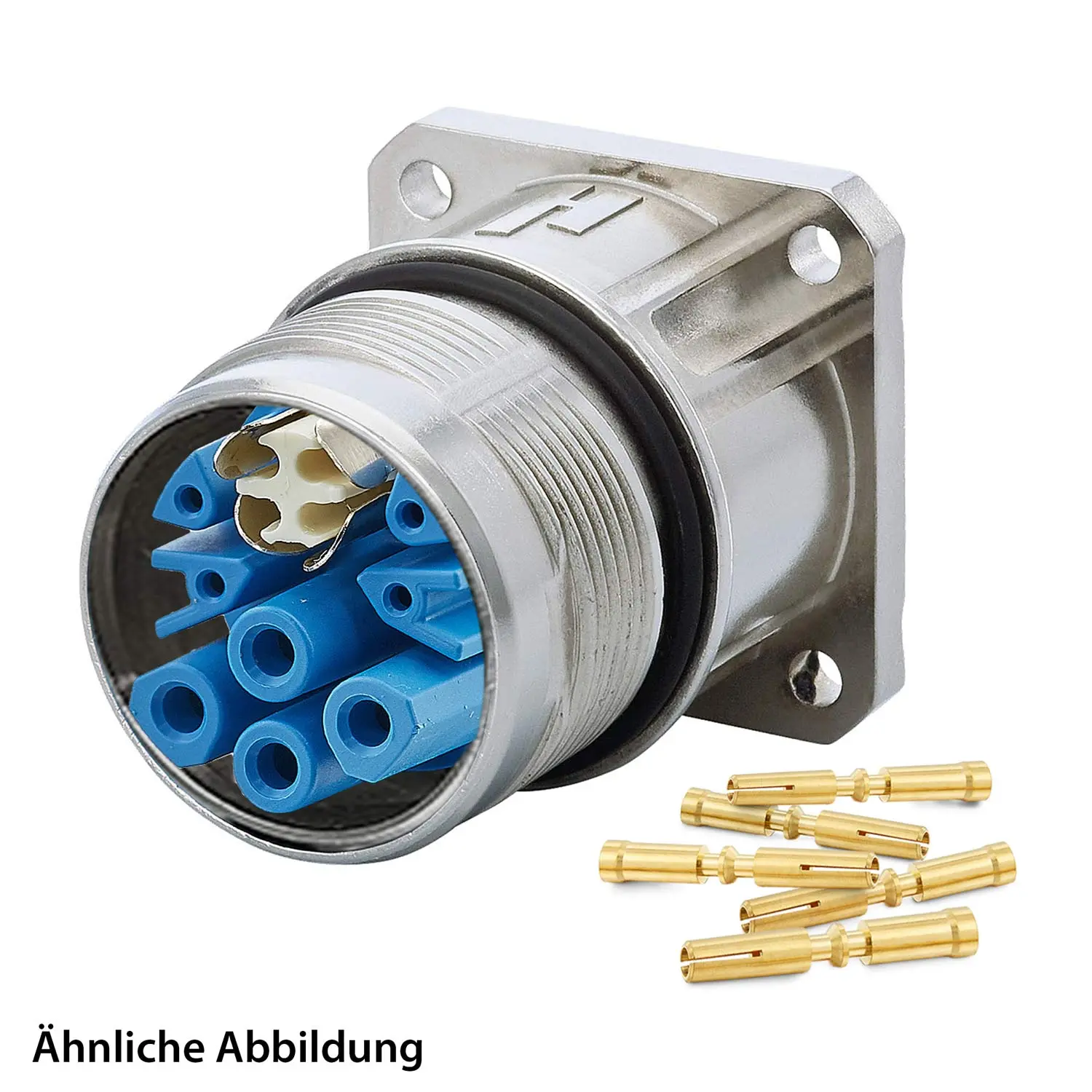Produktfoto 1 von 799918596K HUMMEL SET inkl. Kontakte M23 Hybrid Gerätesteckverbinder, Crimpeinsatz gerade Polzahl 3+4+4+PE, Buchse Vorderwand