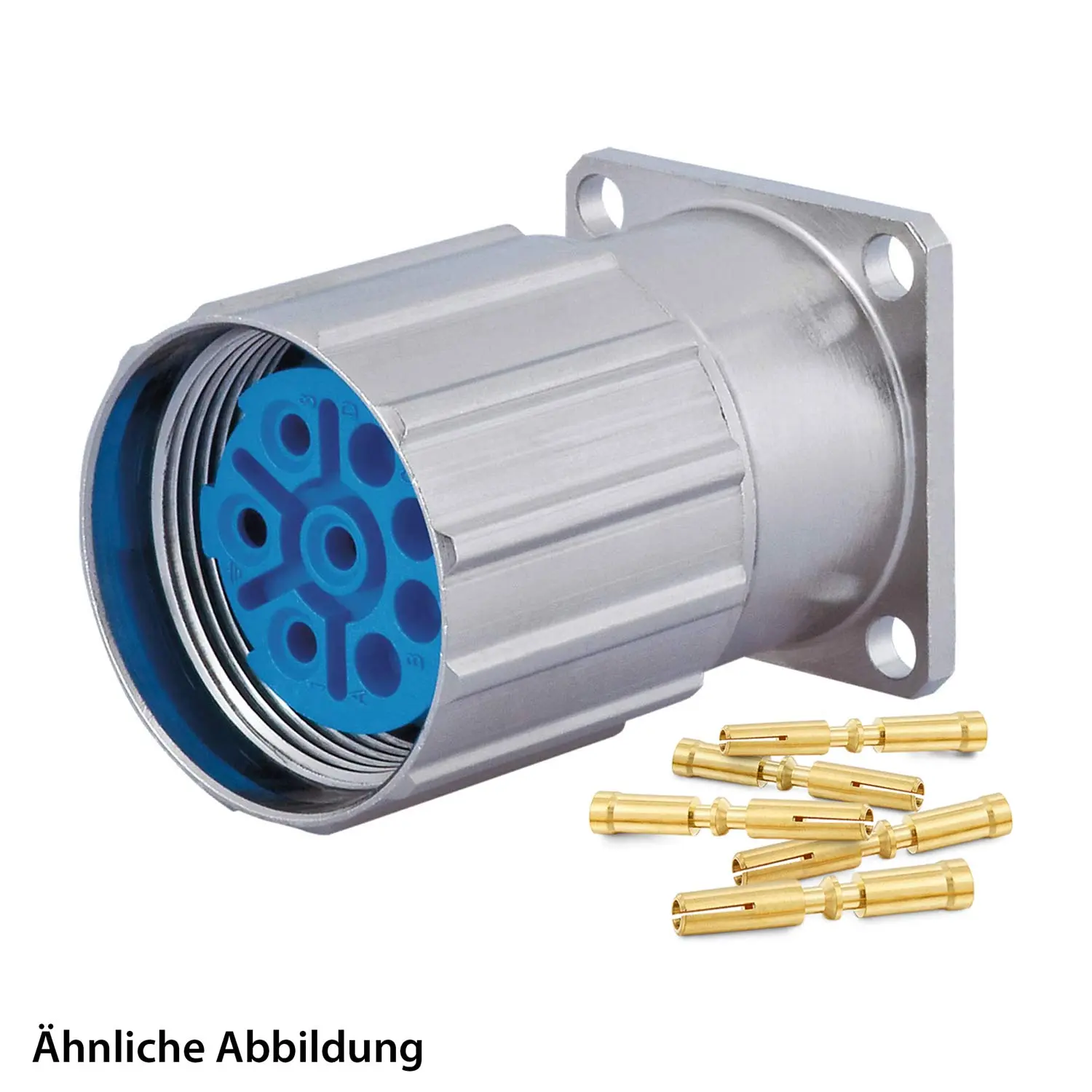 Produktfoto 1 von 799918748K HUMMEL SET inkl. Kontakte M23 Leistung Gerätesteckverbinder, Crimpeinsatz gerade Polzahl 10-pol., Buchse mit Rändelmutter Vorderwand