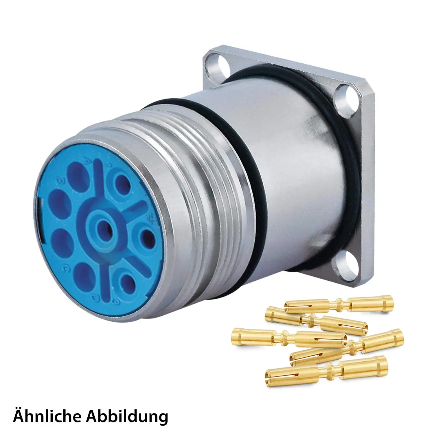 Produktfoto 1 von 799918773K HUMMEL SET inkl. Kontakte M23 Leistung Gerätesteckverbinder, Crimpeinsatz gerade Polzahl 3+5+PE, Buchse mit Vibrationsschutz Hinterwand
