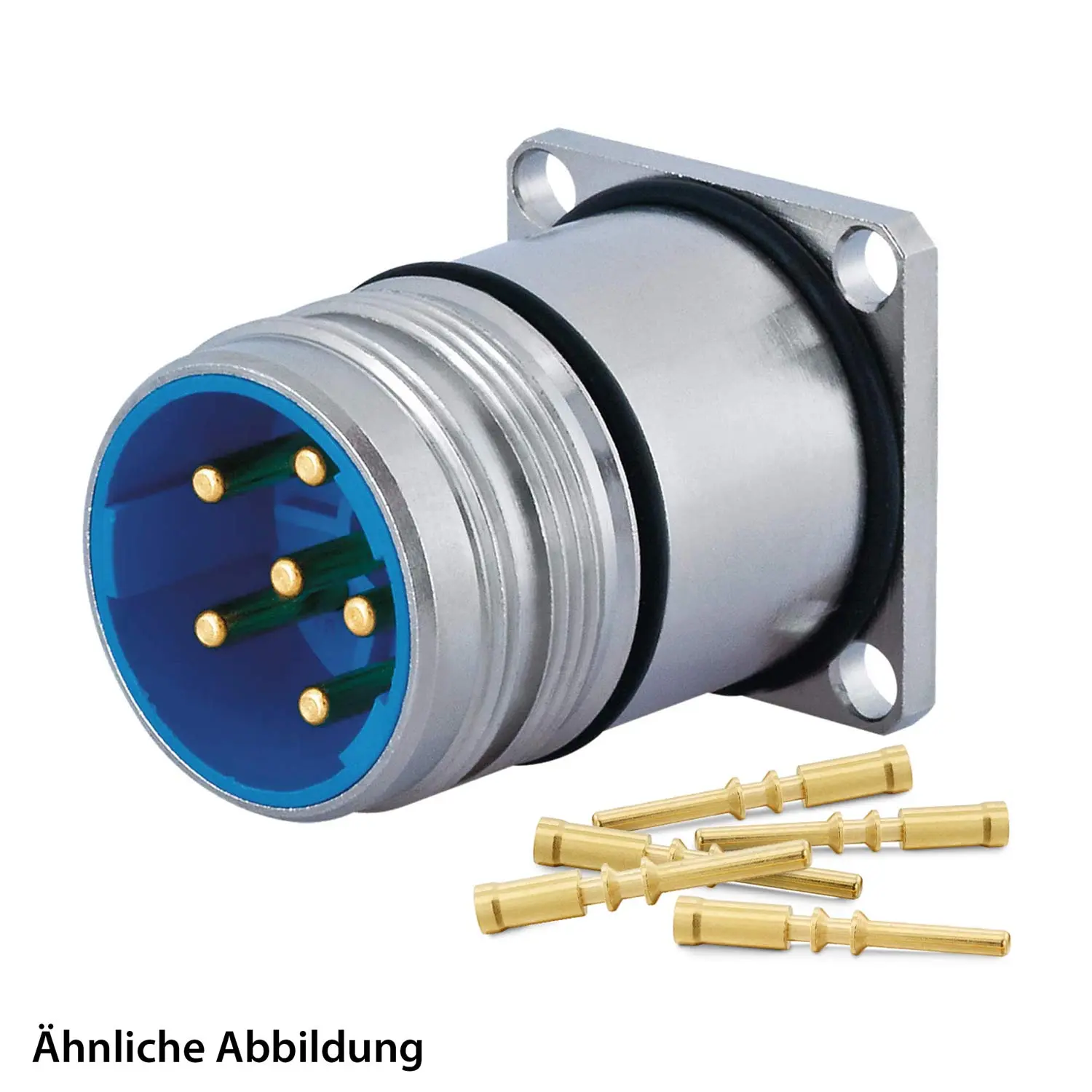 Produktfoto 1 von 799918757K HUMMEL SET inkl. Kontakte M23 Leistung Gerätesteckverbinder, Crimpeinsatz gerade Polzahl 5+PE, Stift mit Vibrationsschutz Hinterwand