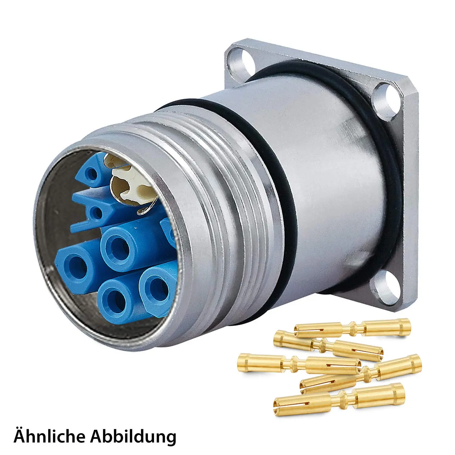 Produktfoto 1 von 799918794K HUMMEL SET inkl. Kontakte M23 Hybrid Gerätesteckverbinder, Crimpeinsatz gerade Polzahl 3+4+4+PE, Buchse mit Vibrationsschutz Hinterwand